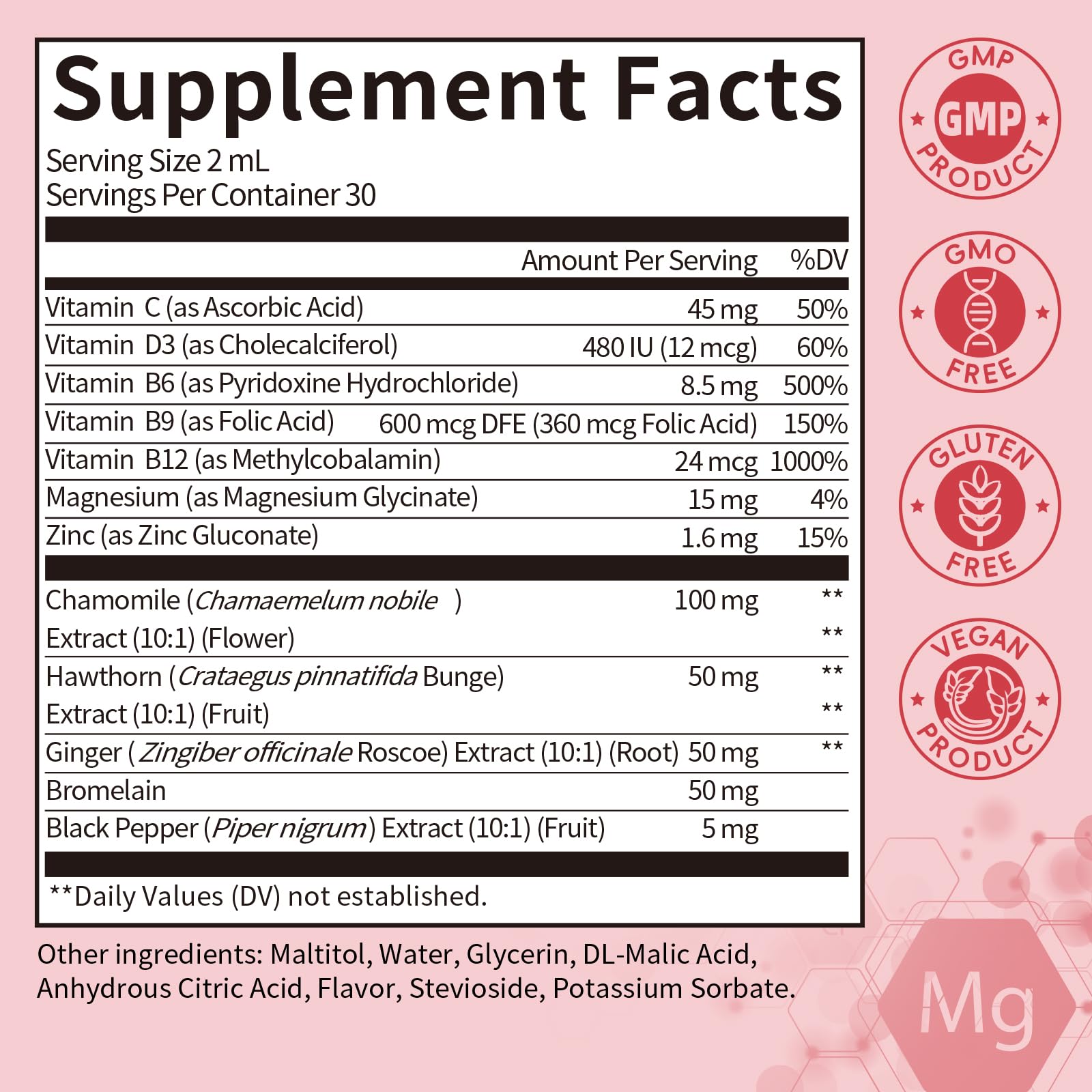 (2 Pack) Magnesium Glycinate Liquid with Chamomile, Hawthorn & Ginger for Stress Relief and Digestive Comfort, Fast Absorption, Non-GMO, Vegan Formula, Sugar Free, Strawberry Flavor, 4 Fl OZ GPGP GreenPeople buy supplements canada