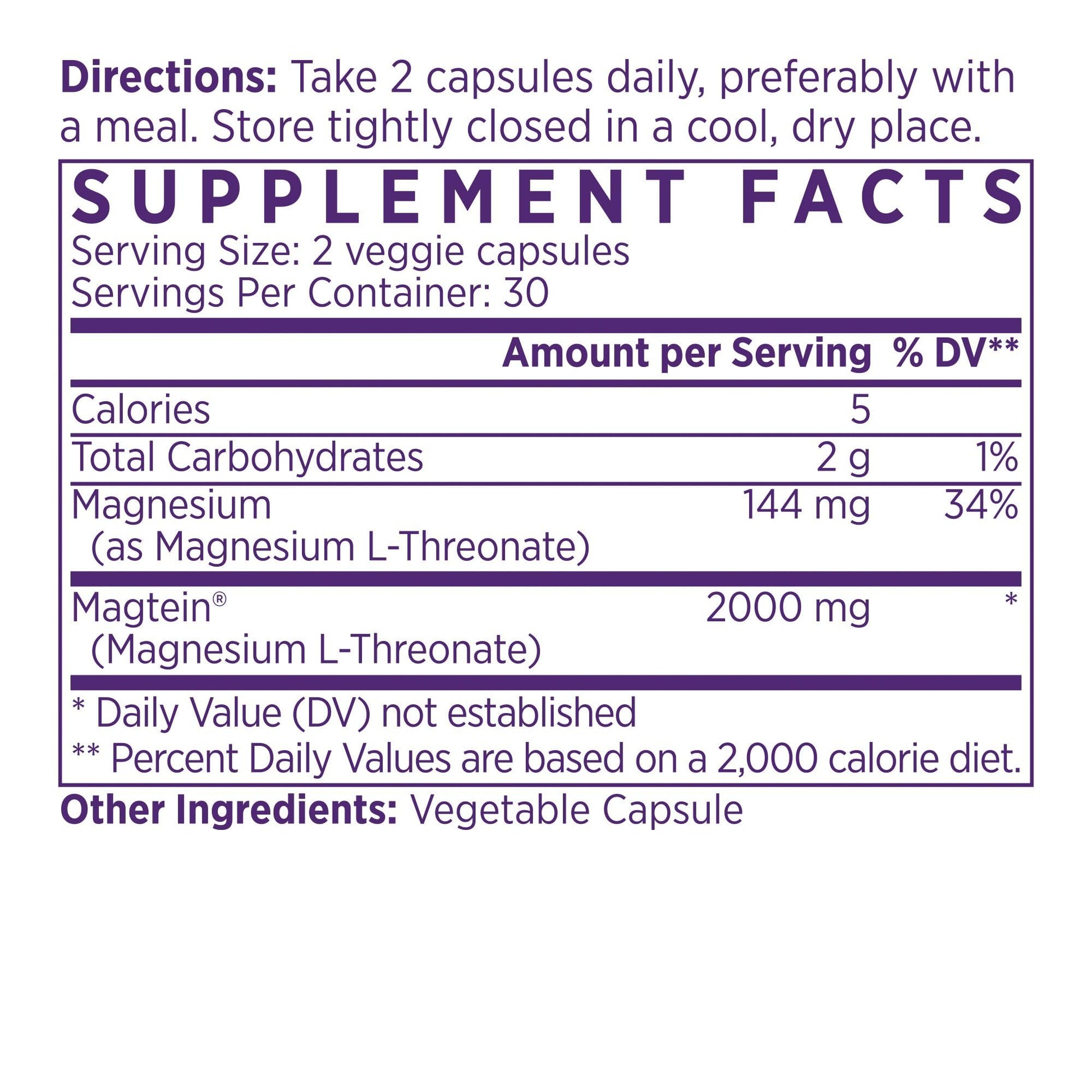 NAOMI Magnesium L-Threonate with 2,000mg Patented Magtein®, High Absorption Elemental Magnesium, Memory Supplement - Brain Health, Focus, Nerve Support, Heart Health, Natural Sleep Aid, 60 Veggie Caps NAOMI buy supplements canada