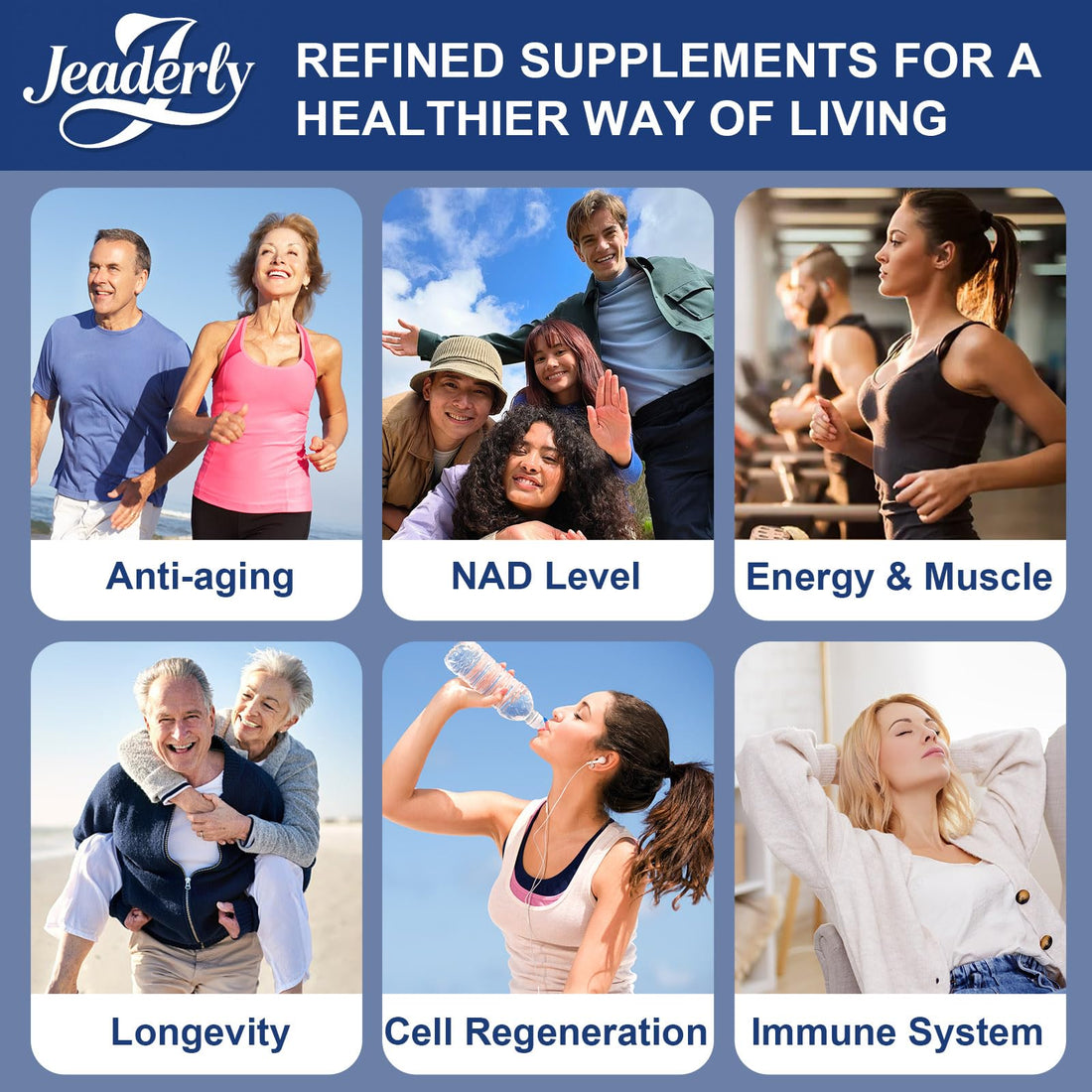 Jeaderly 1100mg NMN & Trans-Resveratrol, 3-in-1 Supplement, 60 Veggie Capsules – Supports NAD+ Boost*, Cellular Energy, Immune Function, Muscle Health & Anti-Aging, 30-Day Supply Jeaderly buy supplements canada