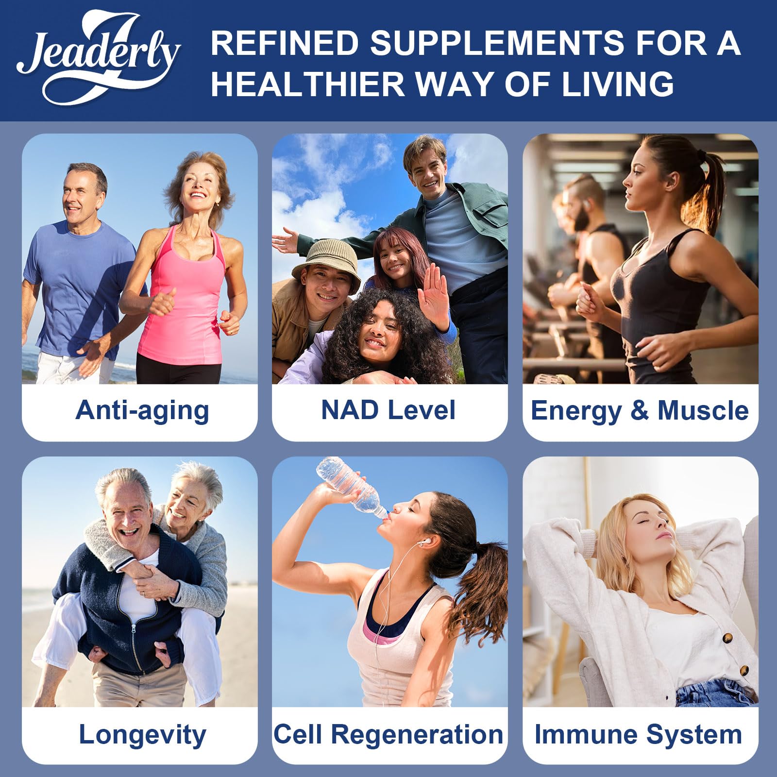 Jeaderly 1100mg NMN & Trans-Resveratrol, 3-in-1 Supplement, 60 Veggie Capsules – Supports NAD+ Boost*, Cellular Energy, Immune Function, Muscle Health & Anti-Aging, 30-Day Supply Jeaderly buy supplements canada