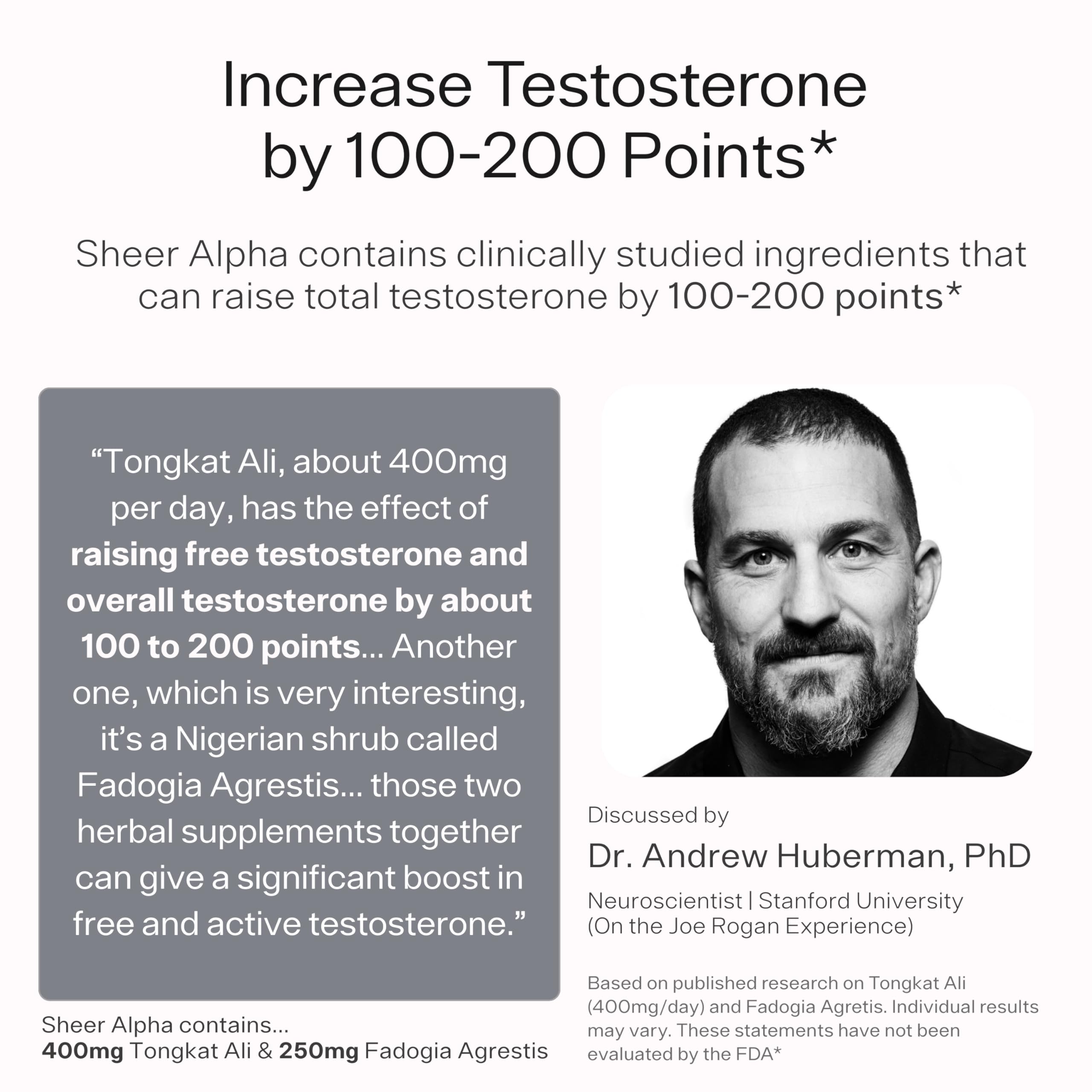Testosterone Booster for Men - Sheer Alpha T-Booster - Clinically Backed Dose, Strongest Formula - Made in USA - Premium Blend of Fadogia Agrestis Tongkat Ali and Shilajit. 30 Servings Sheer Strength Labs buy supplements canada