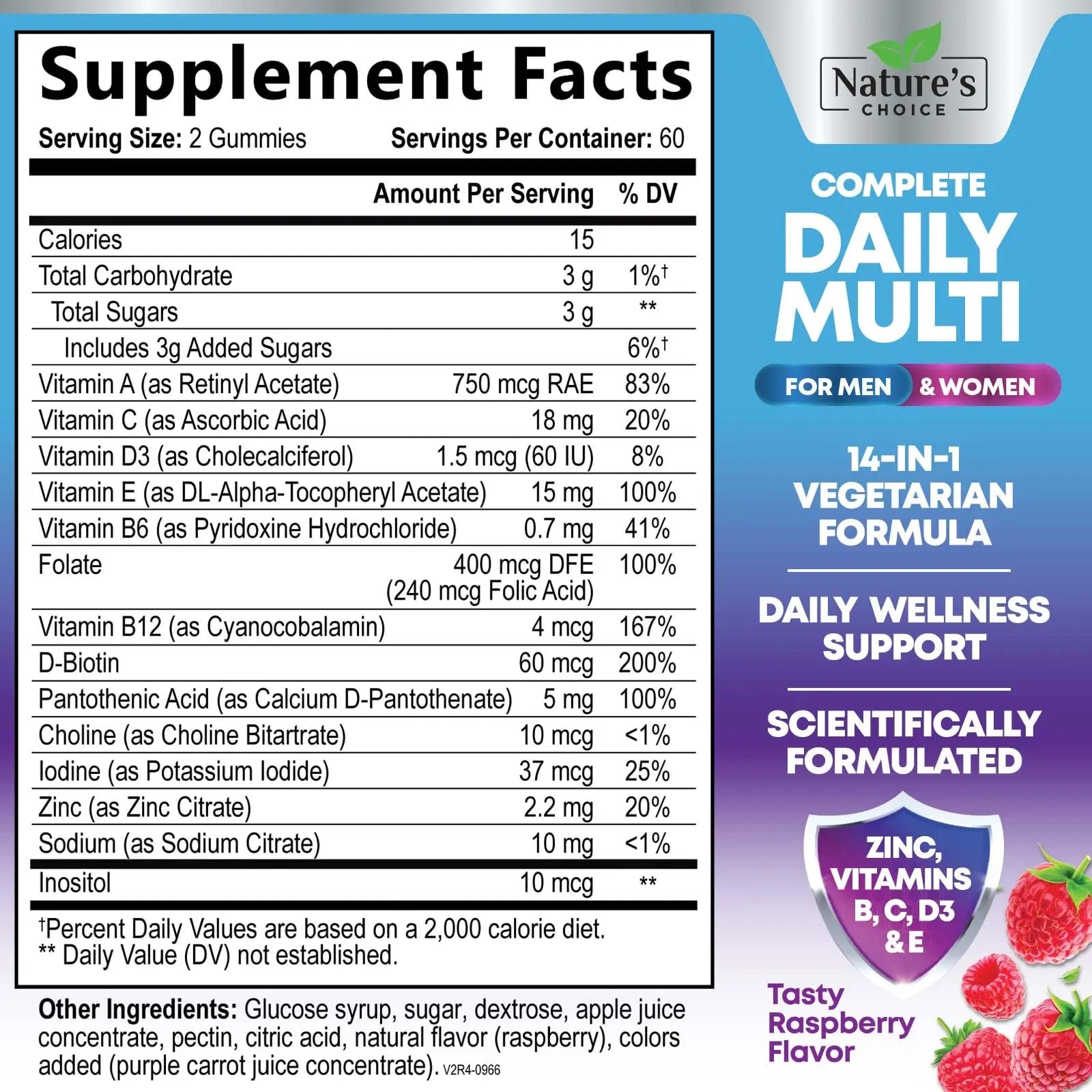 Multivitamin Gummies for Adults - Complete Adult Multivitamins Gummy with Essential Vitamins A, C, D, E, & High Potency B12 for Women & Men Nature's Choice buy supplements canada