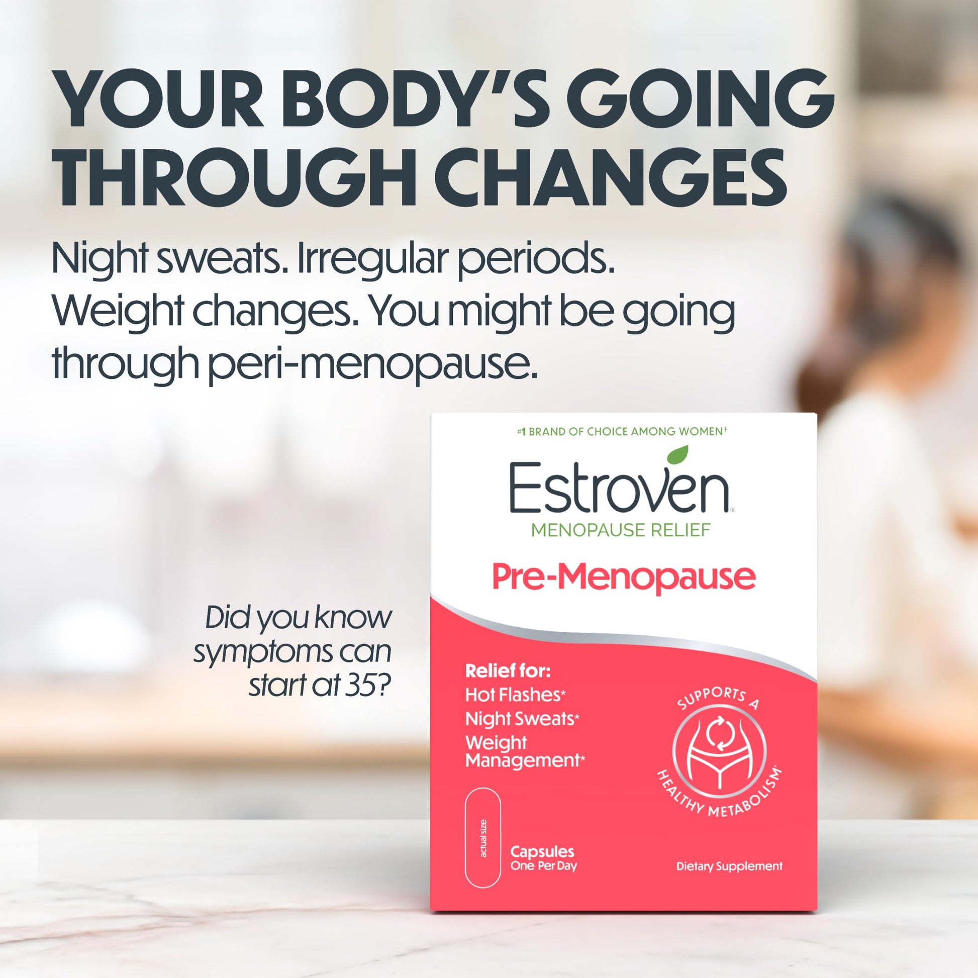 Estroven Pre-Menopause Relief, 30 Ct., Clinically Proven Ingredients, Provides Menopause Relief plus Night Sweats & Hot Flash Relief, Drug-Free or Estrogen Free Estroven buy supplements canada