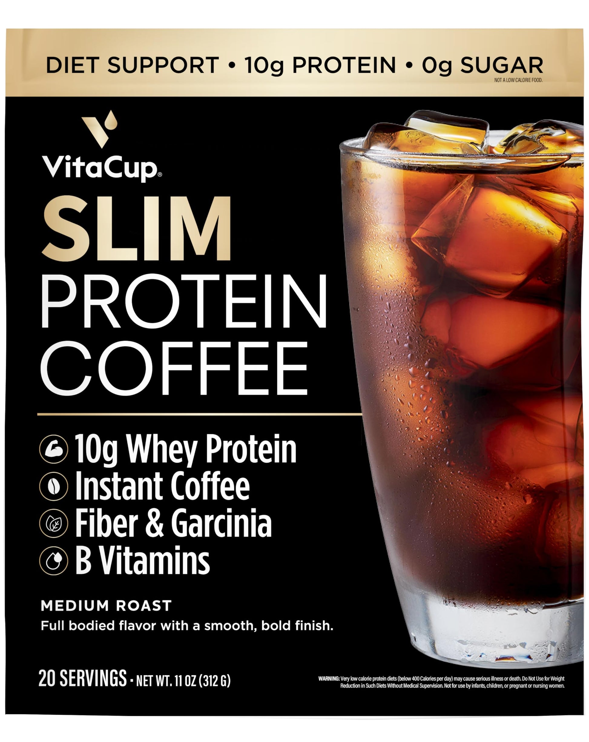 VitaCup Slim Protein Coffee for Diet Support, Instant Coffee w/Whey Protein Powder VitaCup buy supplements canada