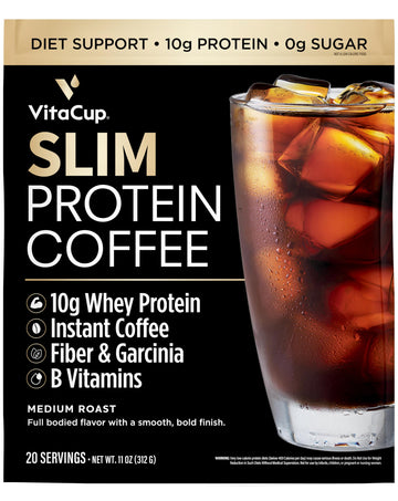 VitaCup Slim Protein Coffee for Diet Support, Instant Coffee w/Whey Protein Powder VitaCup buy supplements canada