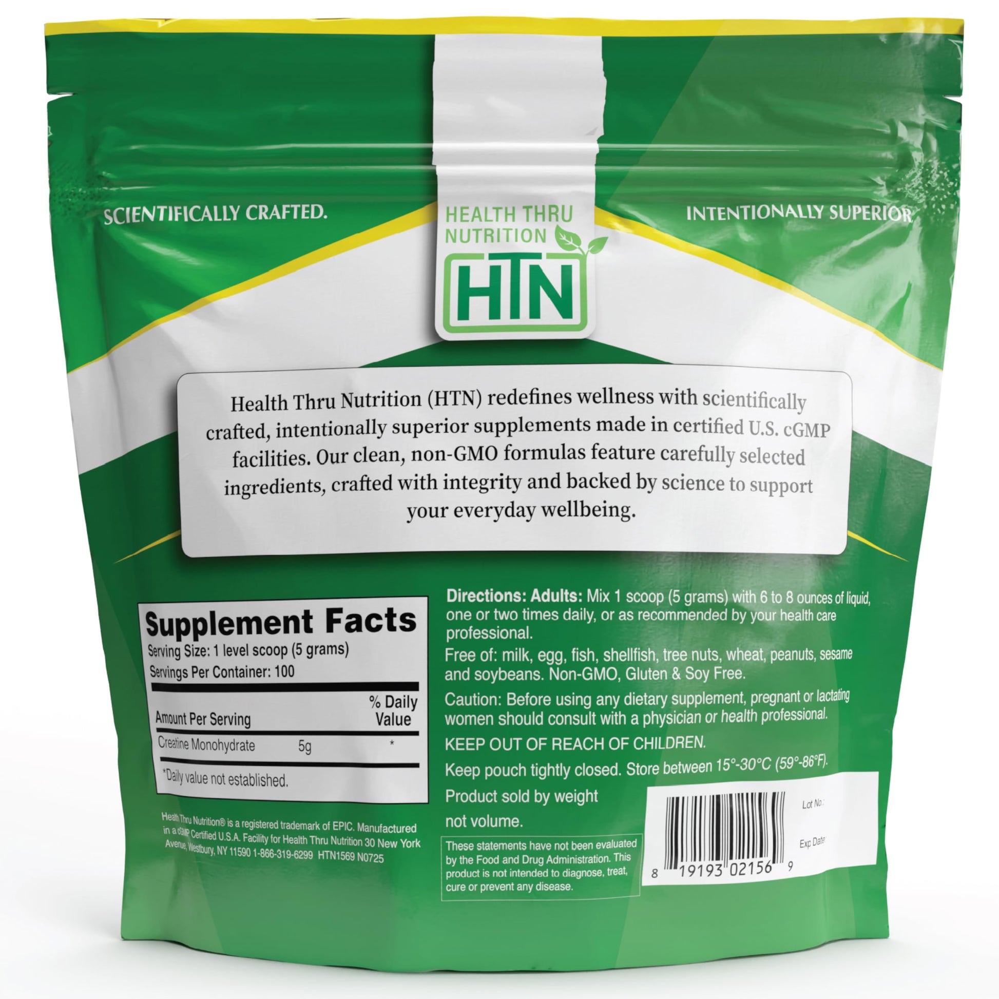 Health Thru Nutrition Creatine Monohydrate Micronized Powder – 500g Pure Unflavored – 5g Per Scoop – Workout Support, Muscle Fuel and Recovery Bulk Supplement | Non-GMO, Vegan Health Thru Nutrition buy supplements canada