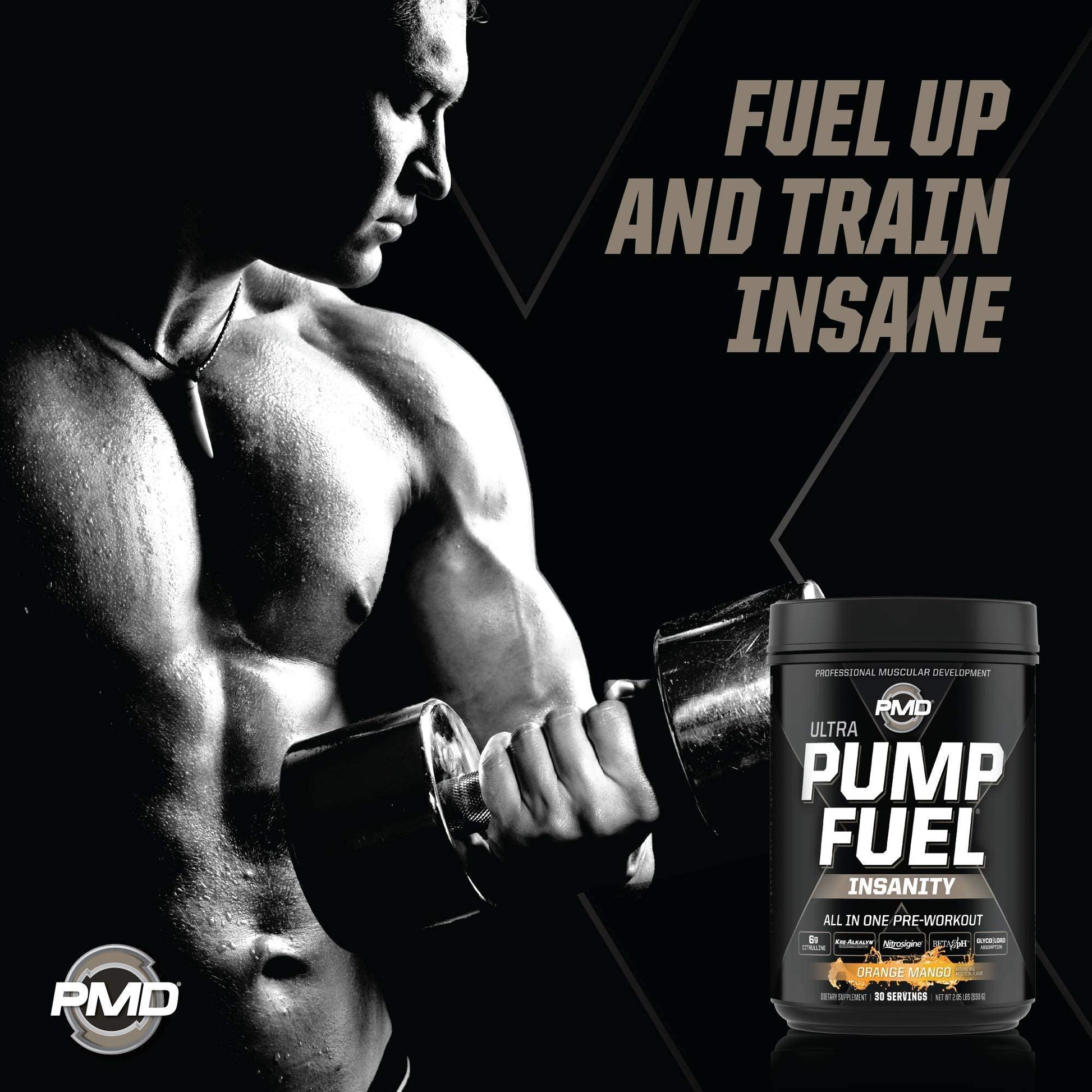 PMD Sports Ultra Pump Fuel Insanity - Pre Workout - Tropical Orange Mango (30 Servings) PMD buy supplements canada