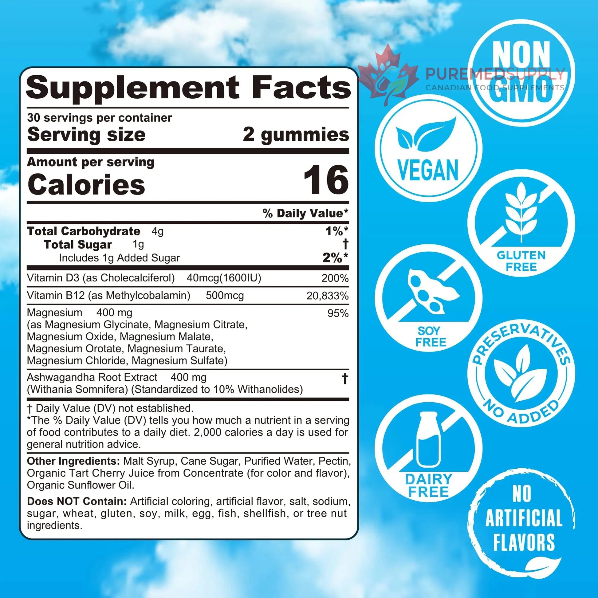 Magnesium Complex Gummies 400mg | as 8 Forms of Magnesium Glycinate, Malate, Citrate, Taurate, Oxide & More | w/Ashwagandha Extract, D3 & B12 Supports for Calm, Zzz, Mood, Muscle Cramp - Vegan 120Cts EnvyCure buy supplements canada