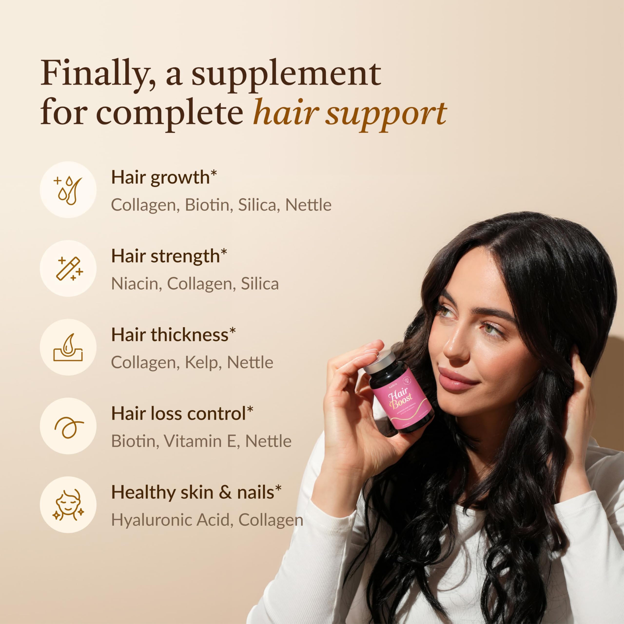 18-in-1 Hair Growth Supplement | Collagen, Hyaluronic Acid, Nettle, Silica, Biotin, Grape Seed Extract, Bamboo | Stronger, Thicker, Longer Hair – Supports Hair Volume, Shine, Scalp & Nail Health kailea buy supplements canada