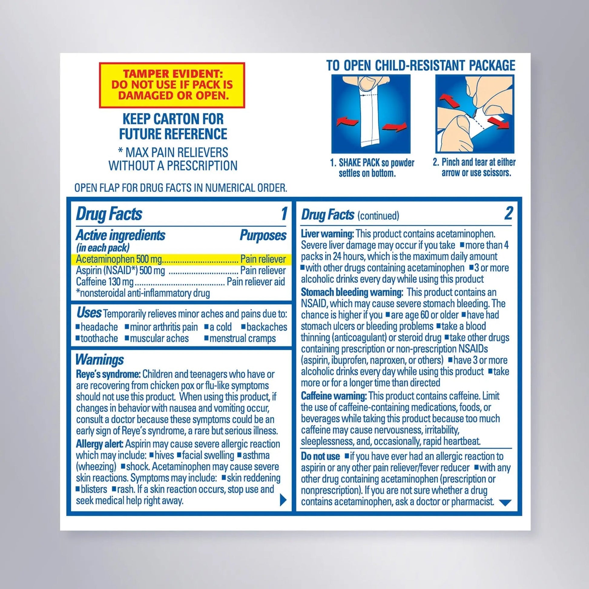 Goody’s Max Triple Action Pain Relief – Headache Relief Powder with Acetaminophen, Aspirin & Caffeine for Fast, Effective Relief of Tough Headaches, Tropical Citrus, 16 Count Goody's buy supplements canada