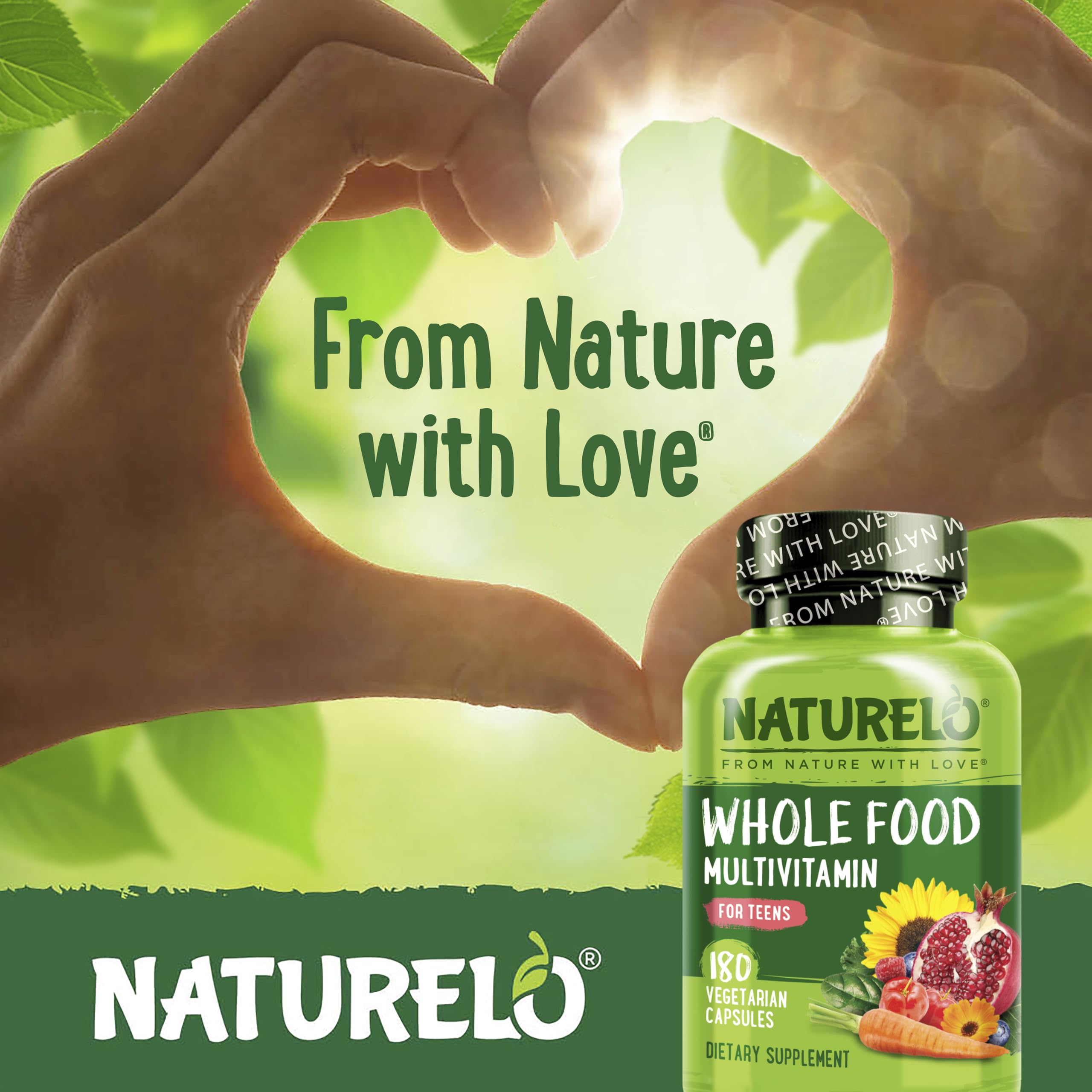 NATURELO Multivitamins for Teenage Girls/Boys, 180 Capsules, Whole Food Multivitamin with Minerals, Non-GMO, Vegetarian NATURELO buy supplements canada