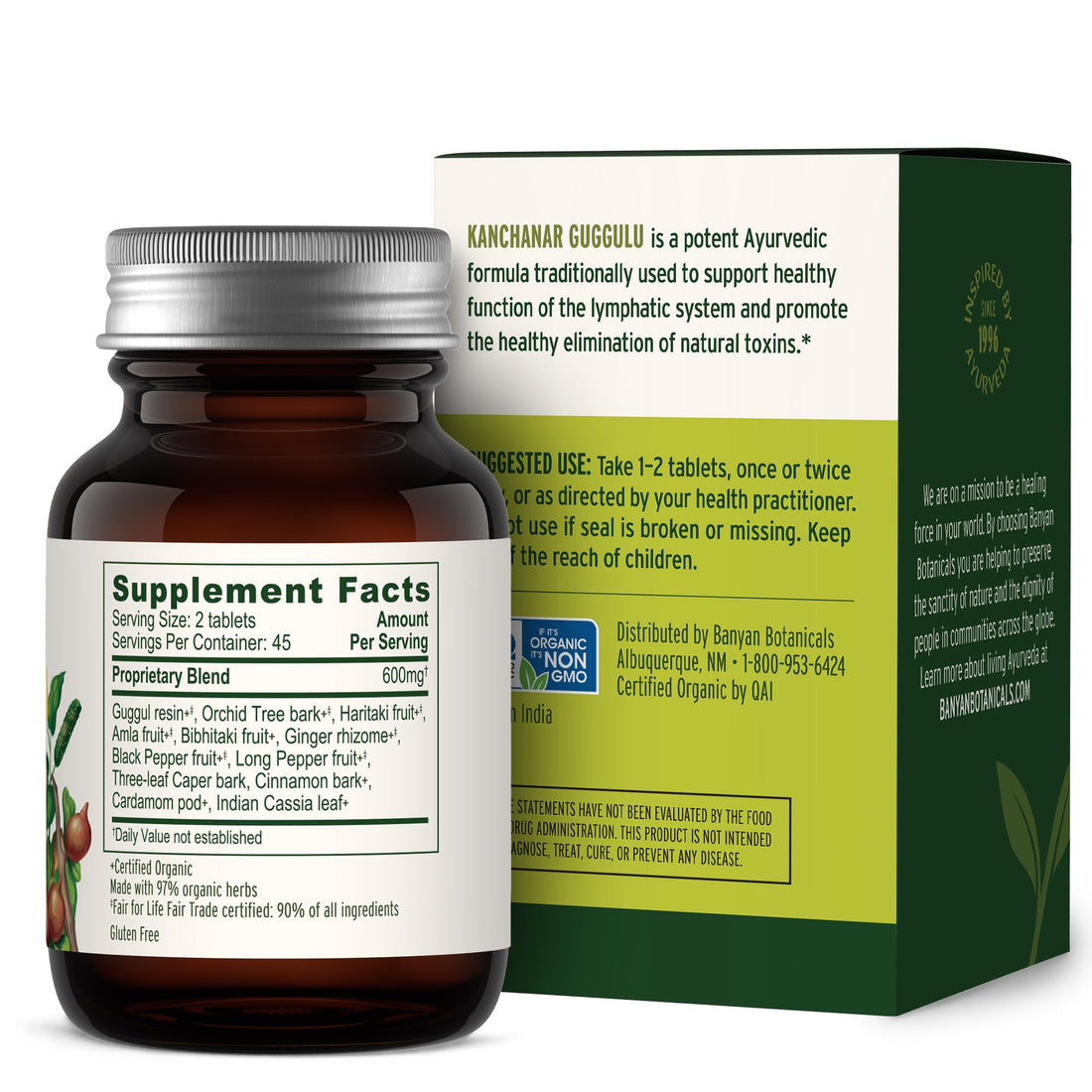 Banyan Botanicals Kanchanar Guggulu Tablets – Organic Lymph Supplement with Guggulu Resin – Promotes the Healthy Elimination of Natural Toxins* – 90 Tablets – Non-GMO Sustainably Sourced Vegan Banyan Botanicals buy supplements canada
