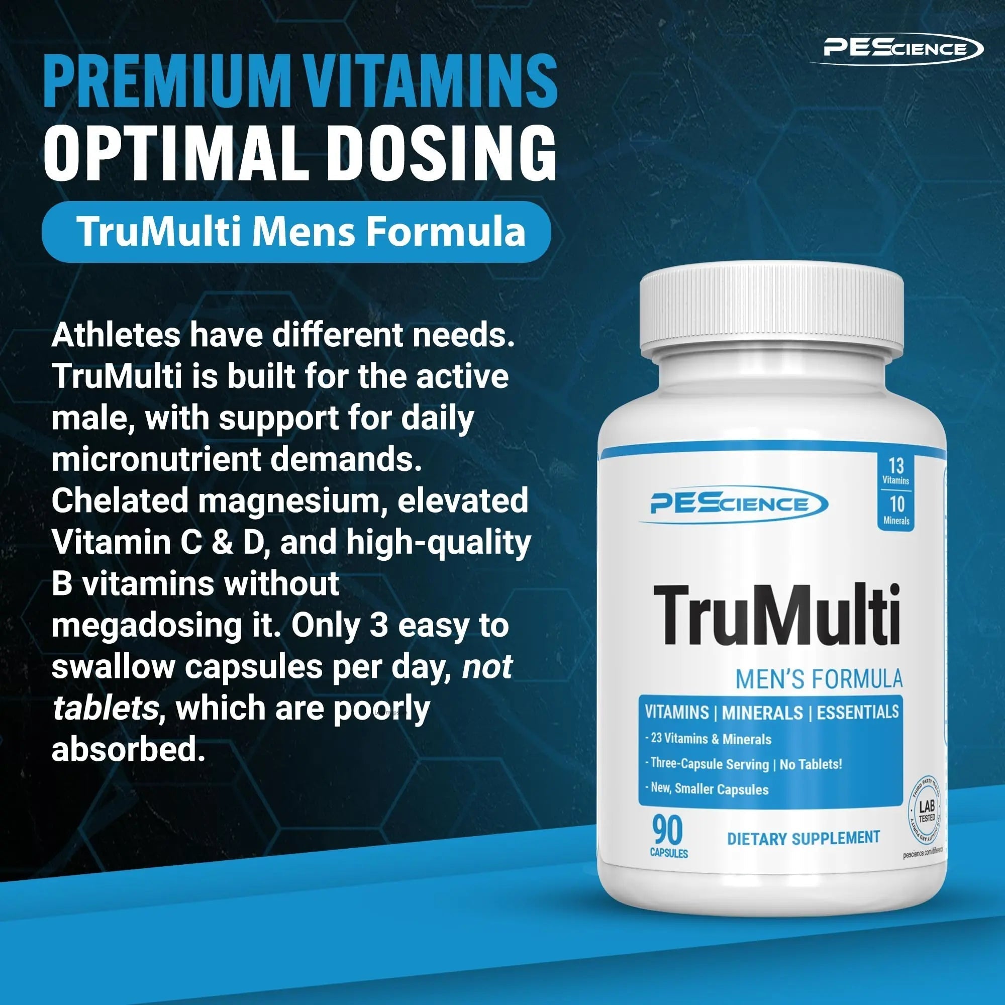 PEScience TruMulti Multivitamin for Men, Daily Formula with Premium Vitamin C, D, Zinc, Chromium Picolinate Supplement for Immune Support PEScience buy supplements canada