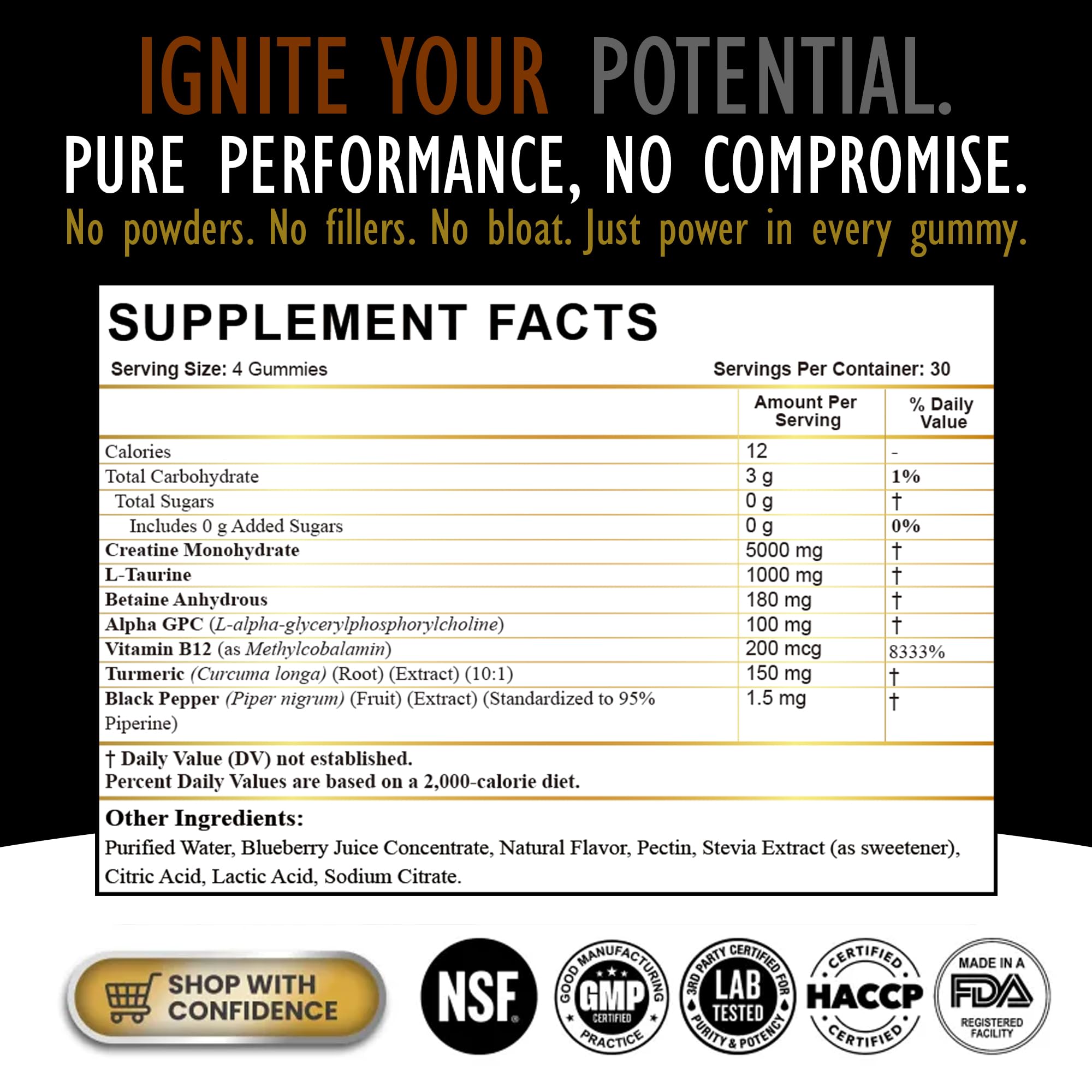 Creatine Monohydrate Gummies for Men & Women - Sugar Free & Vegan Advanced Formula W/L-Taurine + Vitamin B12 - for Muscle Strength, Muscles Builder, Recovery, DLNIA buy supplements canada