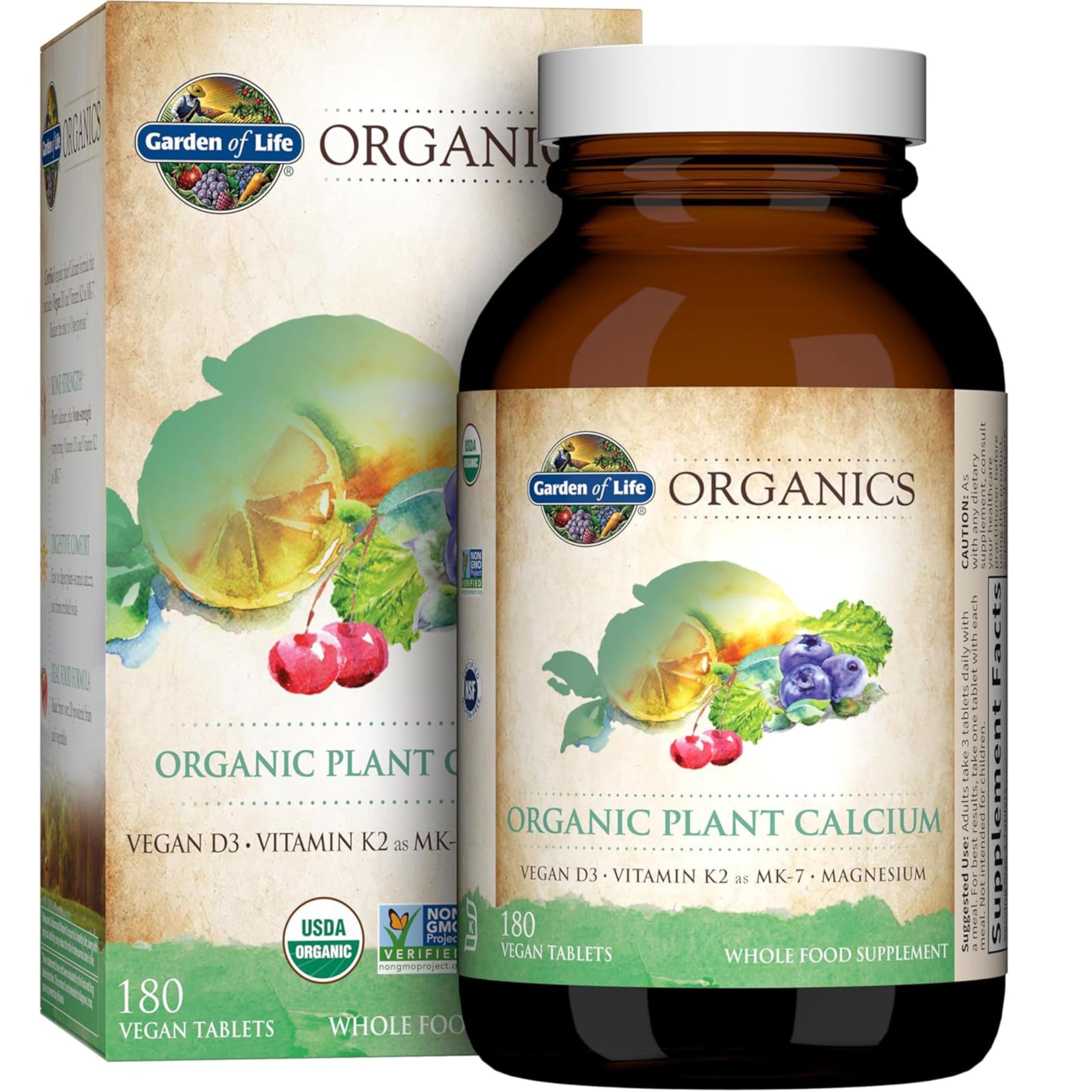 Garden of Life Calcium Supplement with Magnesium & Organic Vitamin D3 K2, Made from Whole Foods, Gluten-Free, 180 Count Garden of Life buy supplements canada