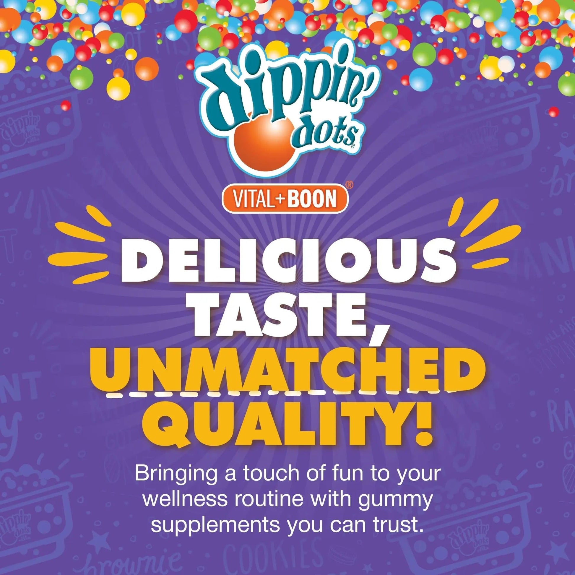 Vital+Boon Dippin' Dots - Multivitamin Gummies for Adults - Gummy Vitamins with Vitamin A, B6, C, D3, E & Folic Acid - Vegetarian Vital+Boon buy supplements canada
