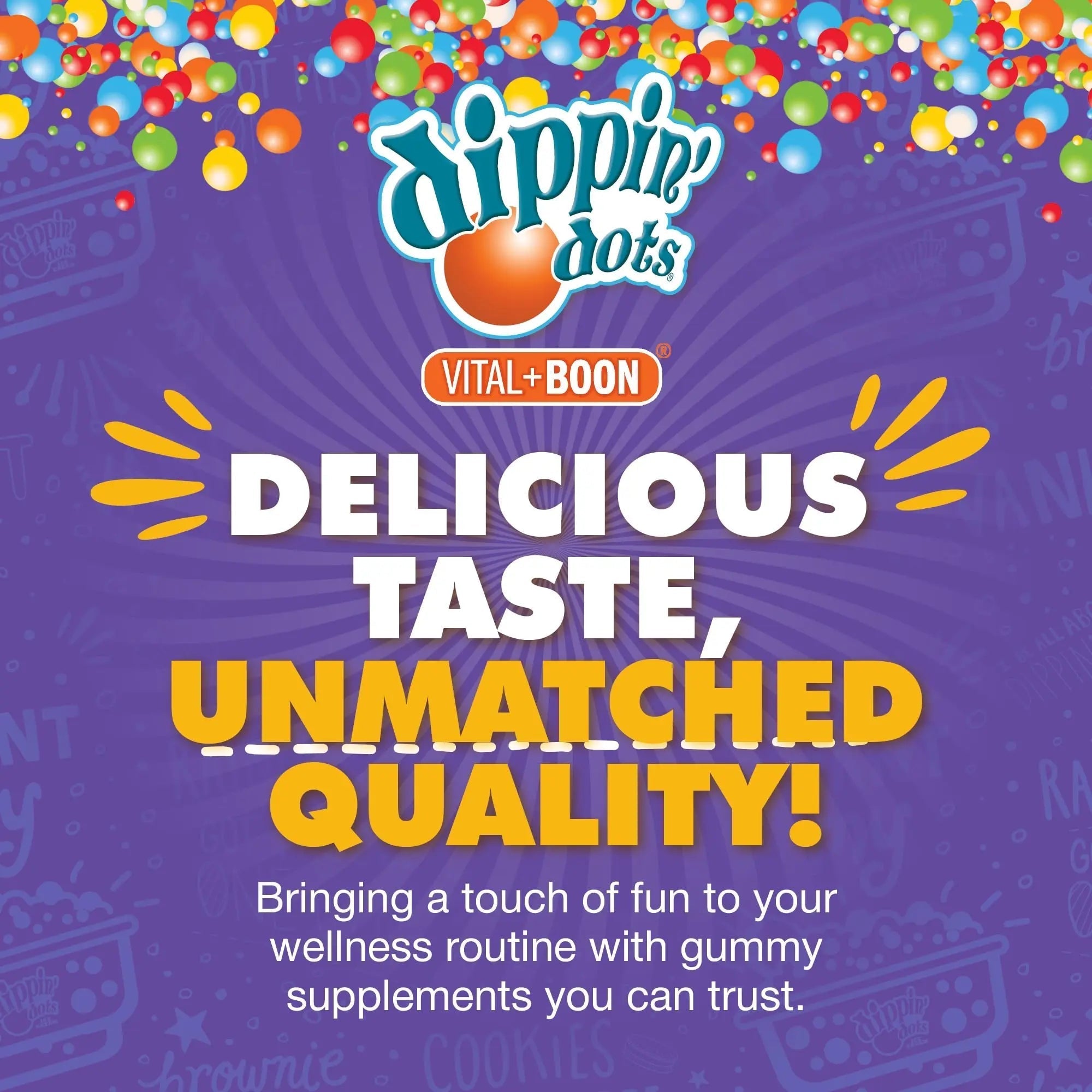 Vital+Boon Dippin' Dots - Multivitamin Gummies for Adults - Gummy Vitamins with Vitamin A, B6, C, D3, E & Folic Acid - Vegetarian Vital+Boon buy supplements canada