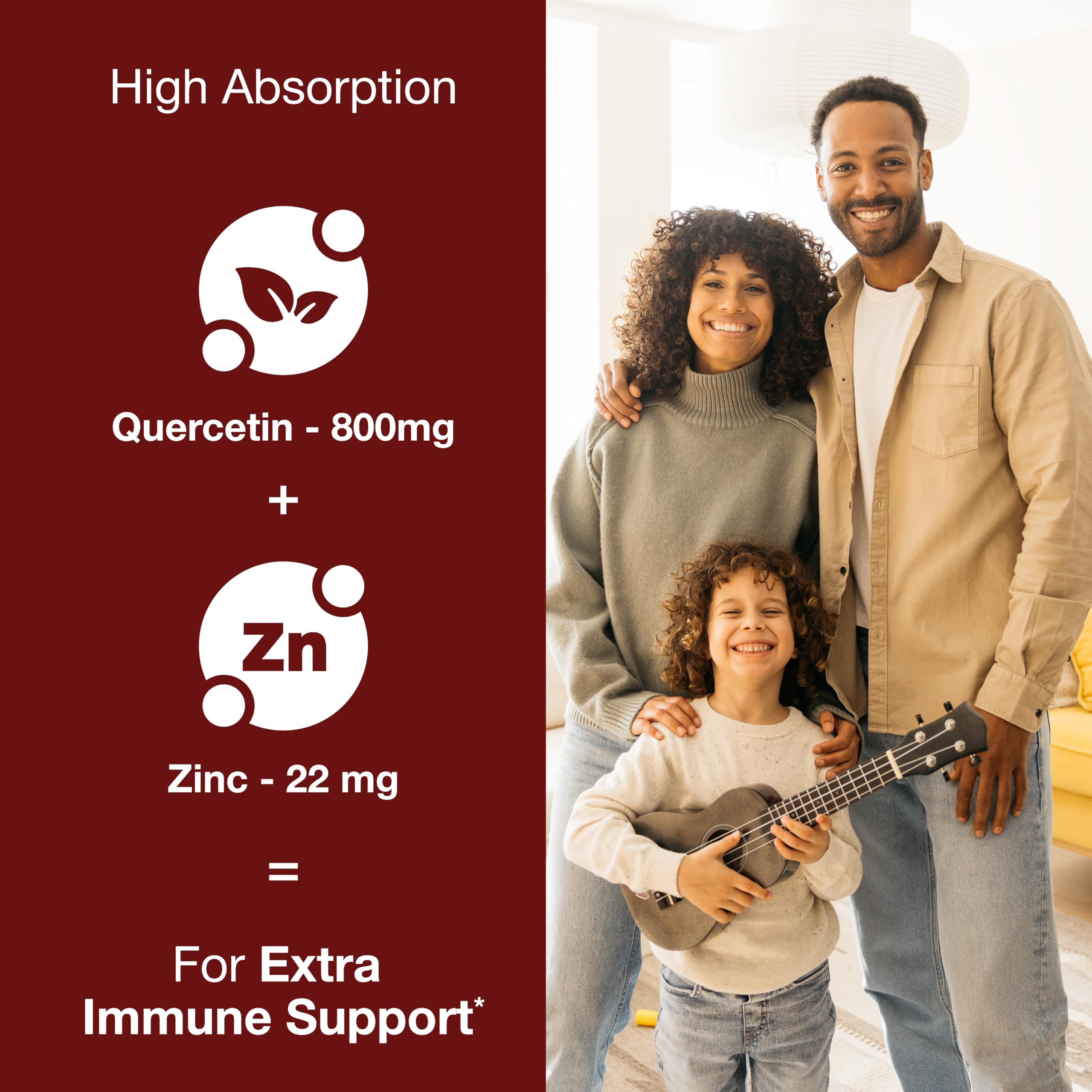 Sandhu's Zinc Quercetin 120 Vegetarian Capsules (Pack of 1) | High Absorption Zink Supplements for Immunity and Seasonal Allergy | Antioxidant Immune Support Sandhu's buy supplements canada