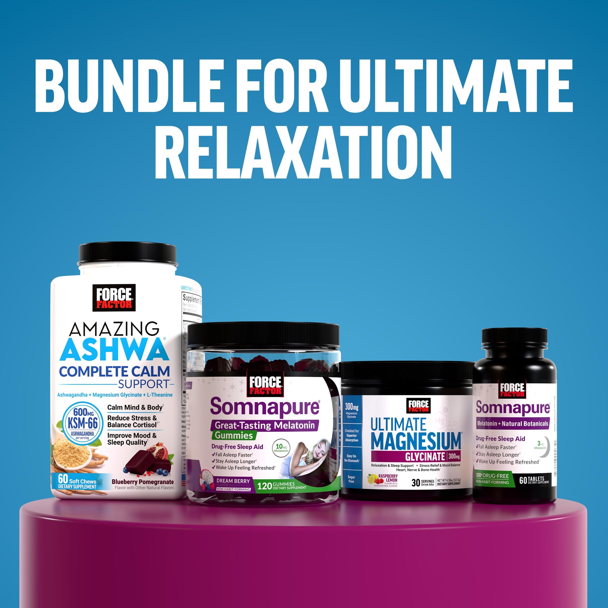 Force Factor Ultimate Magnesium Supplement, 330mg Magnesium Glycinate & Magnesium Citrate, Like Magnesium Gummies, Support Calm, Relaxation, Force Factor buy supplements canada