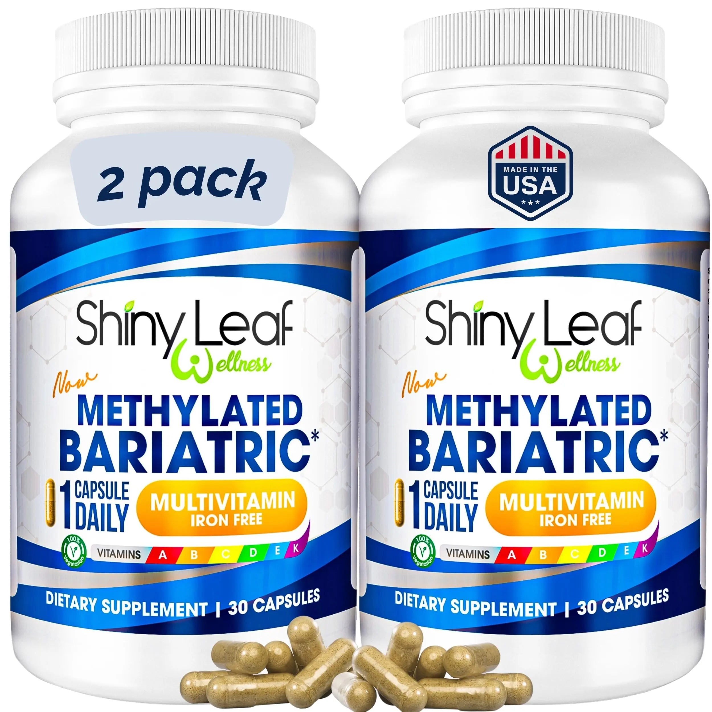 Shiny Leaf Methylated Bariatric Multivitamin Without Iron – Vitamins for Gastric Bypass & Sleeve, 1 Daily Capsule W Methylated Folate Shiny Leaf buy supplements canada