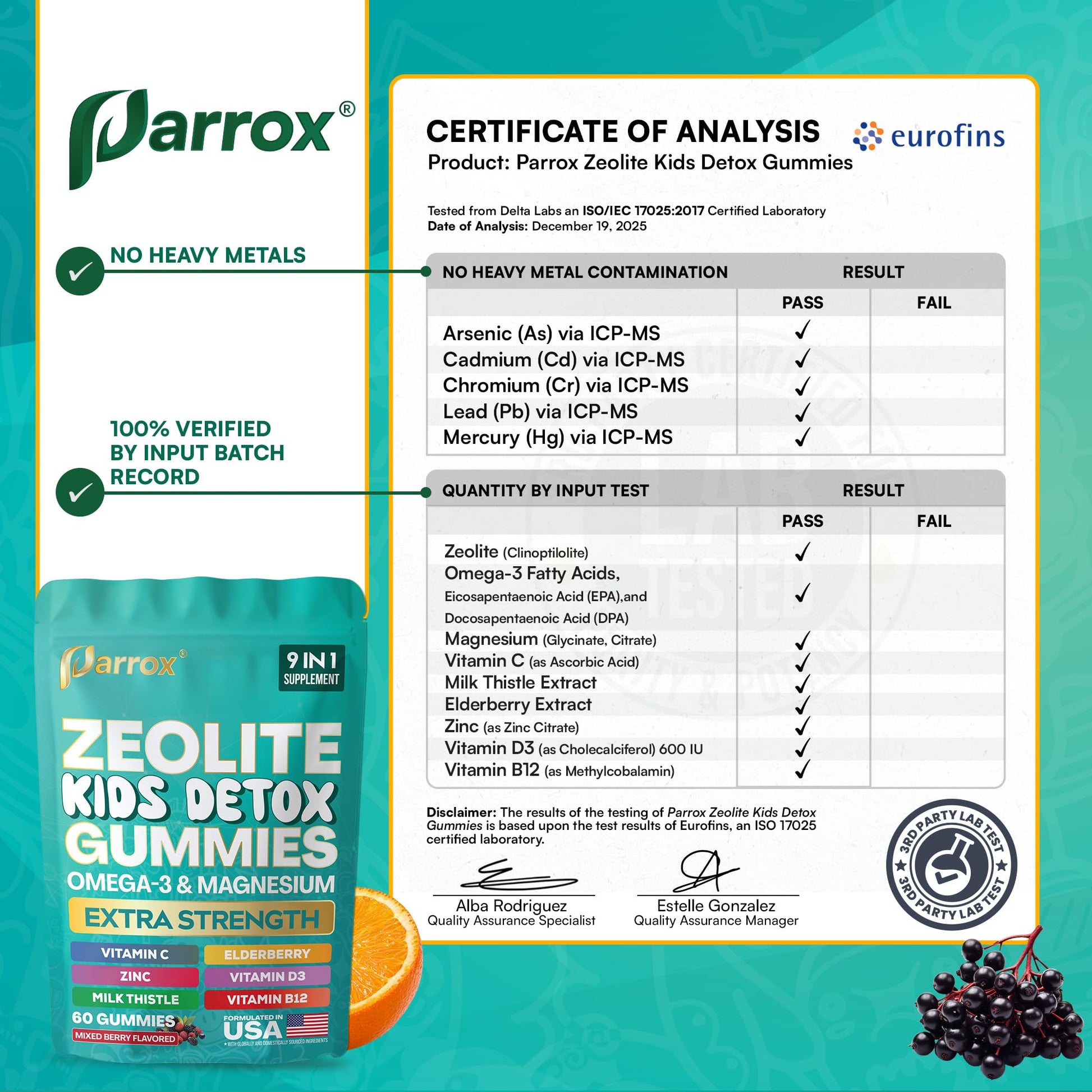 Parrox Zeolite Kids Gummies, 9-in-1 with Zeolite, Omega-3, Magnesium, Elderberry, Vitamin C, Milk Thistle, Vitamin D3, Zinc, B12 – Sugar-Free Parrox buy supplements canada