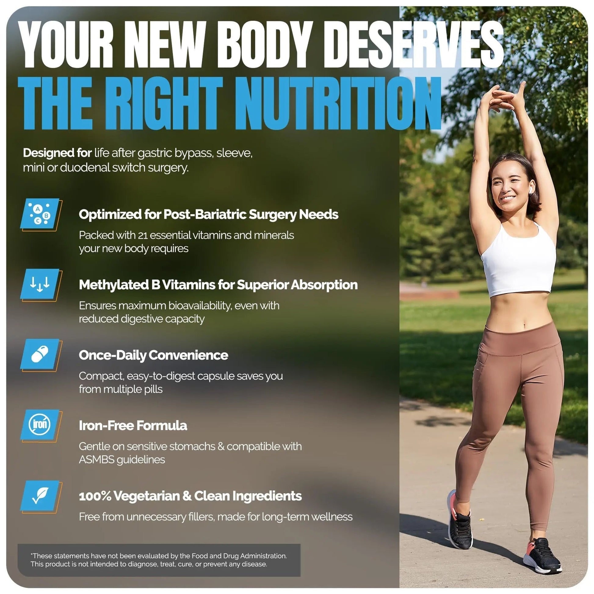 Shiny Leaf Methylated Bariatric Multivitamin Without Iron – Vitamins for Gastric Bypass & Sleeve, 1 Daily Capsule W Methylated Folate Shiny Leaf buy supplements canada