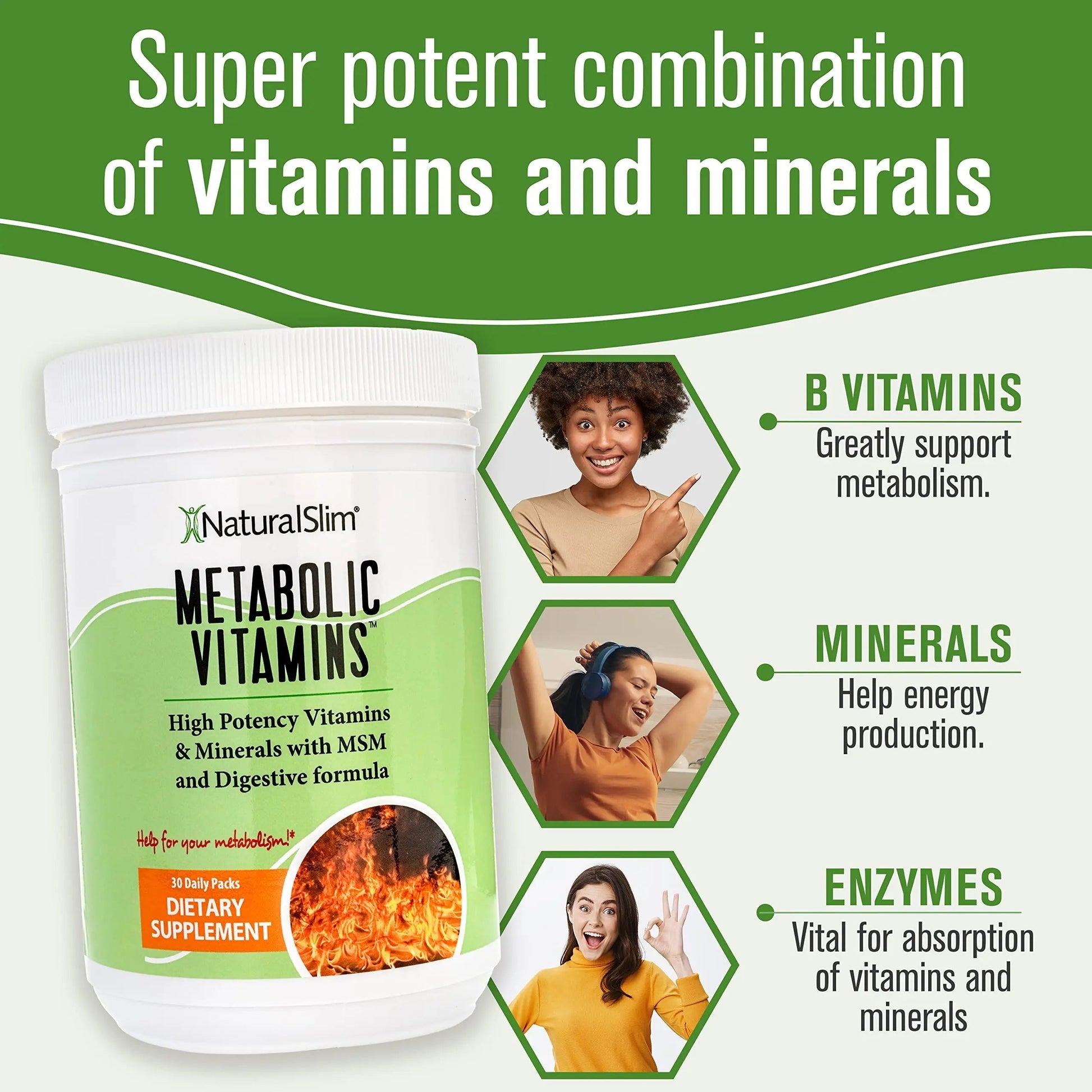 NaturalSlim Metabolic Vitamins - Combination of High Potency Multivitamins, Minerals, B Complex, Msm, & Digestive Formula Supplements NaturalSlim buy supplements canada