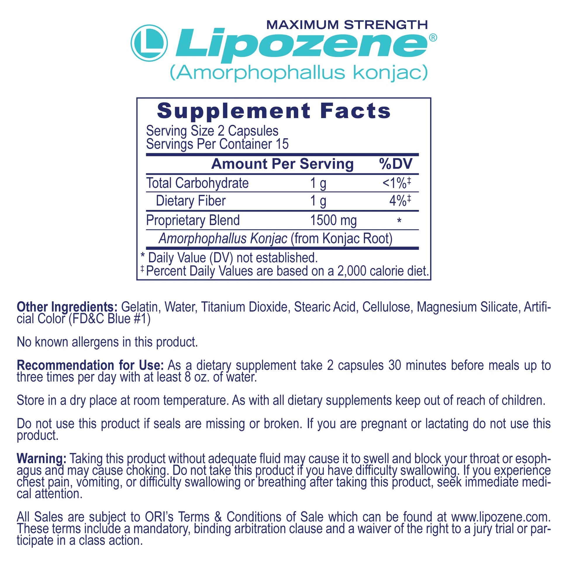 Lipozene Diet Pills - Weight Loss Supplement - Appetite Control - Two Bottles of 30 Capsules Lipozene buy supplements canada