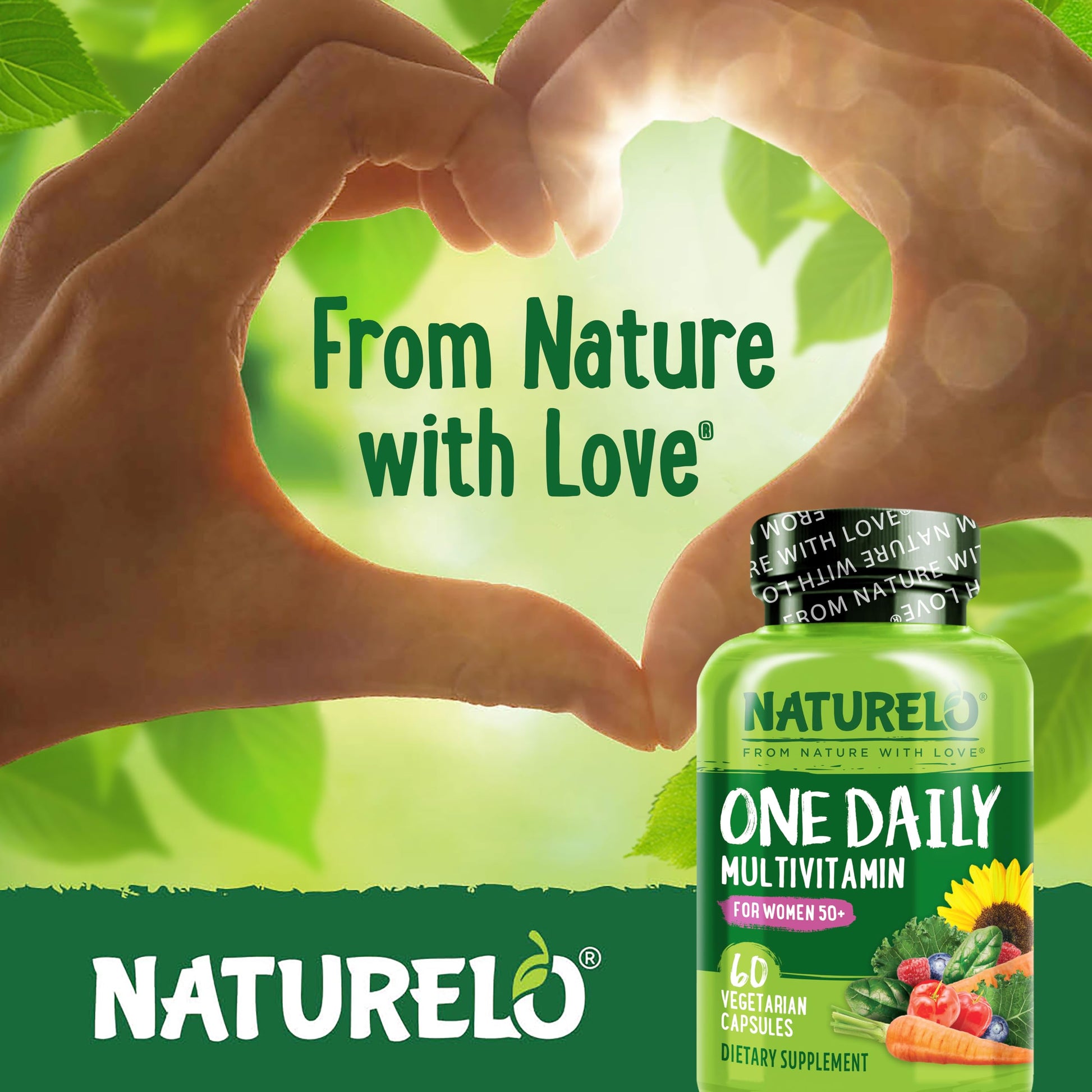 NATURELO One Daily Multivitamin for Women 50+ (Iron Free) - Menopause Support for Women Over 50 - Whole Food Supplement - Non-GMO - No Soy - 60 Capsules - 2 Month Supply NATURELO buy supplements canada