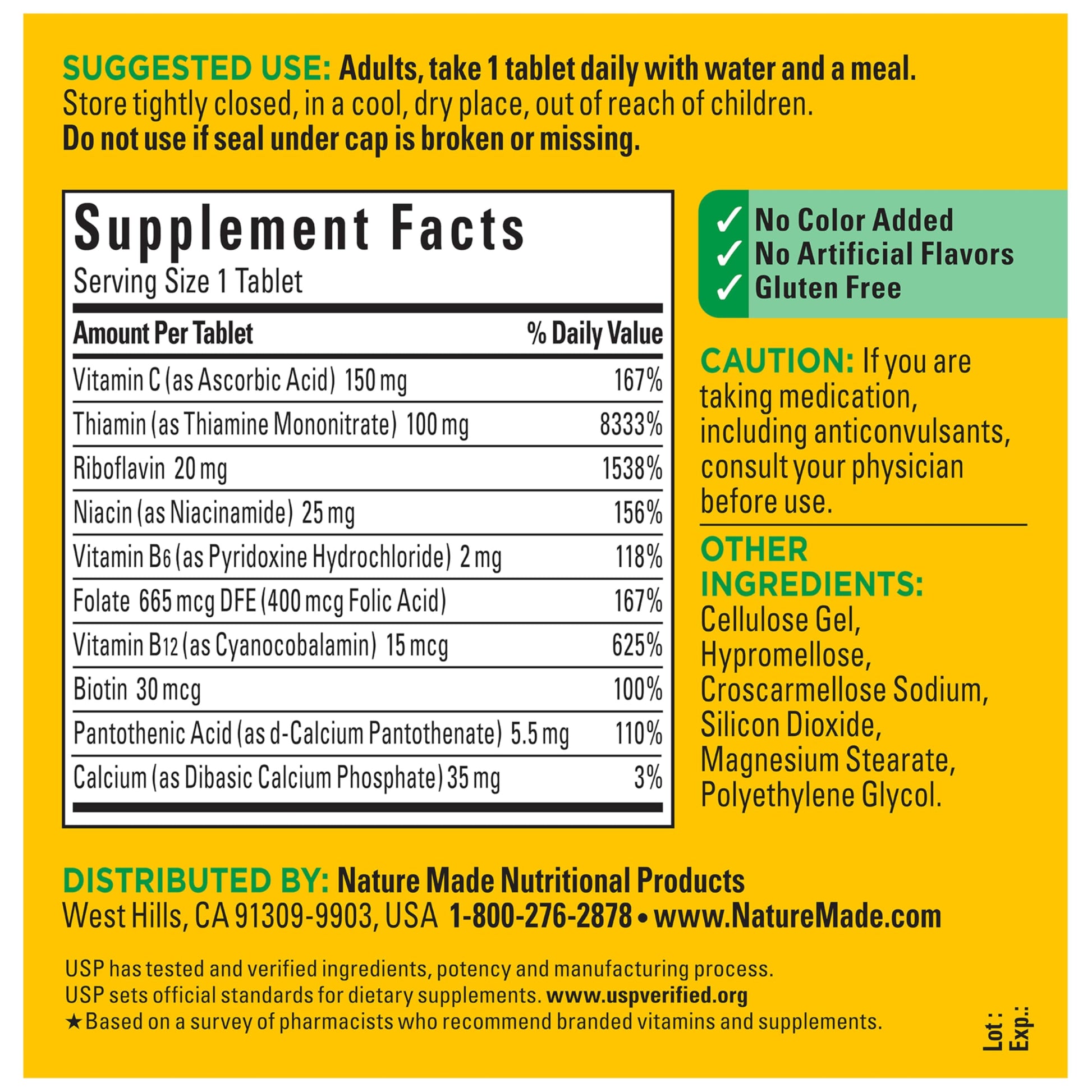 Nature Made Super B Complex with Vitamin C & Folic Acid, B Complex Vitamins for Women and Men, Dietary Supplement Nature Made buy supplements canada