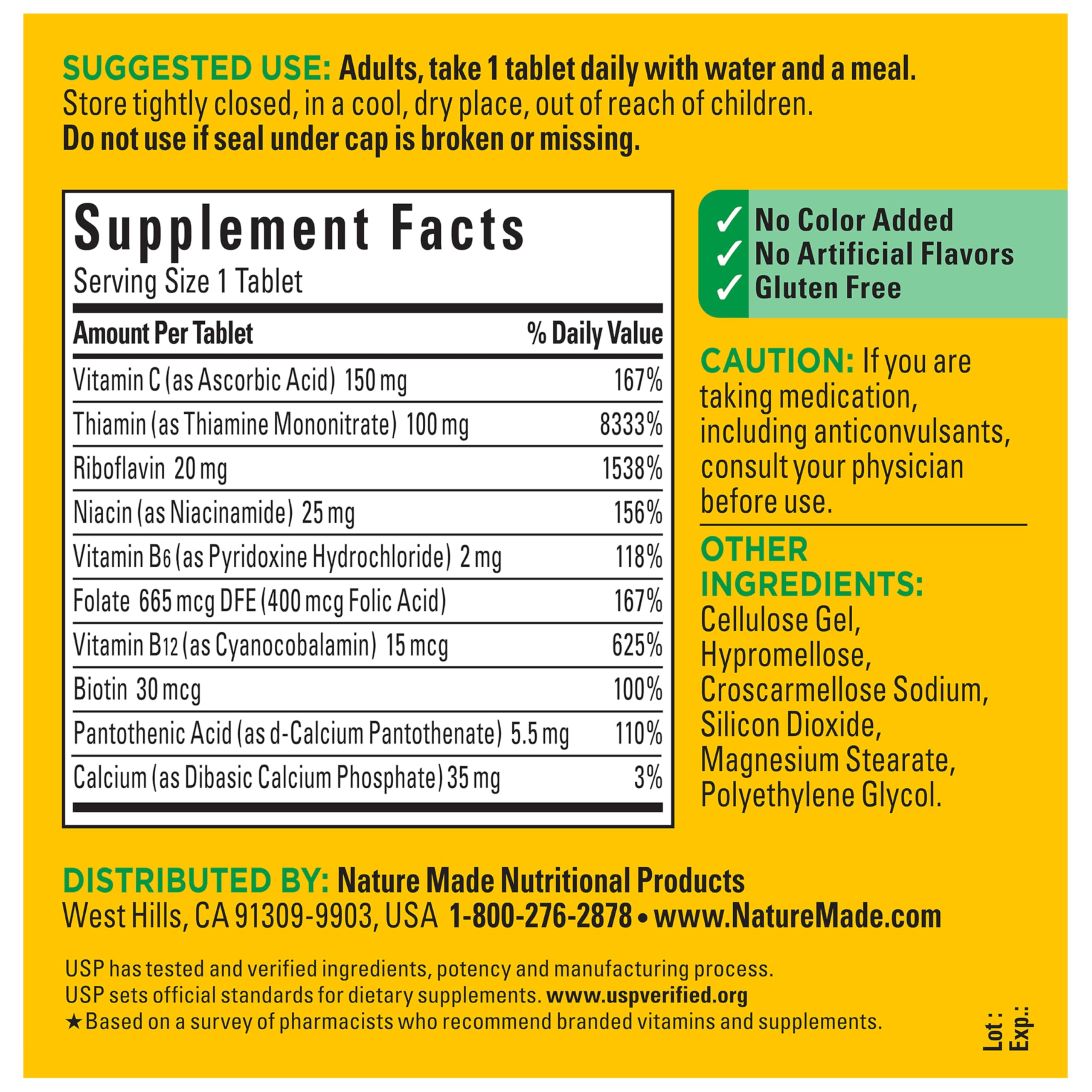 Nature Made Super B Complex with Vitamin C & Folic Acid, B Complex Vitamins for Women and Men, Dietary Supplement Nature Made buy supplements canada