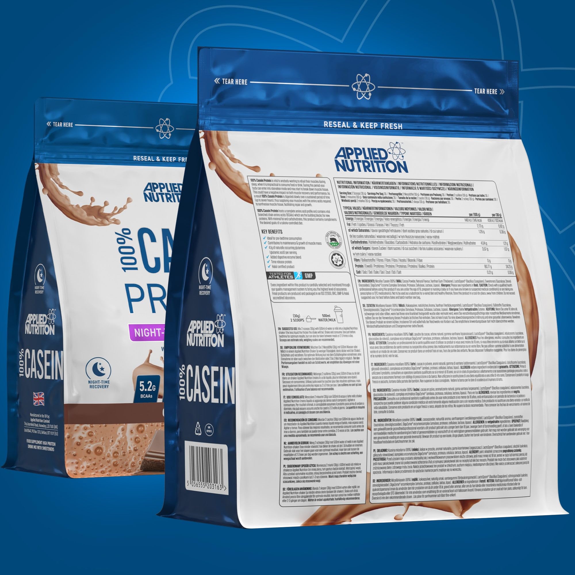 Applied Nutrition Casein Protein Powder - Micellar Casein Supplement, Slow Release Protein Applied Nutrition buy supplements canada