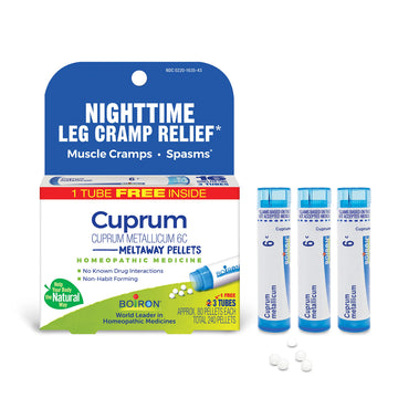 Boiron Cuprum Metallicum 6C Homeopathic Medicine for Nighttime Leg Cramp Relief, Muscle Cramps, and Spasms - 3 Count (240 Pellets) Boiron buy supplements canada