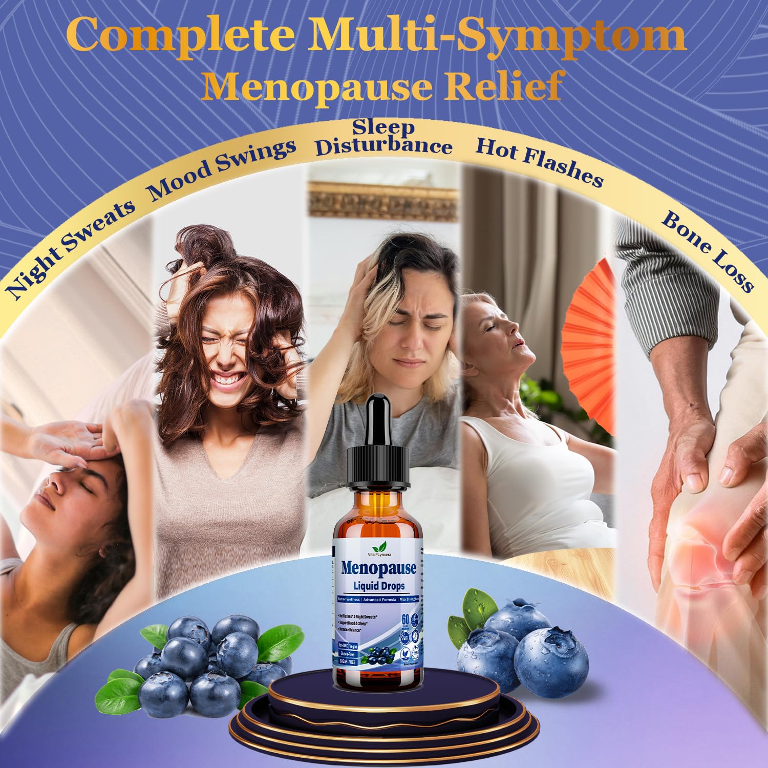 Menopause Supplements Liquid Drops, 8-in-1 Menopause Vitamin w. Black Cohosh, Ashwagandha, D3 B6 Multivitamin for Hot Flash, Night Sweats, Hormone Balance & Mood Support for Women Over 40 Vita PLynxera buy supplements canada