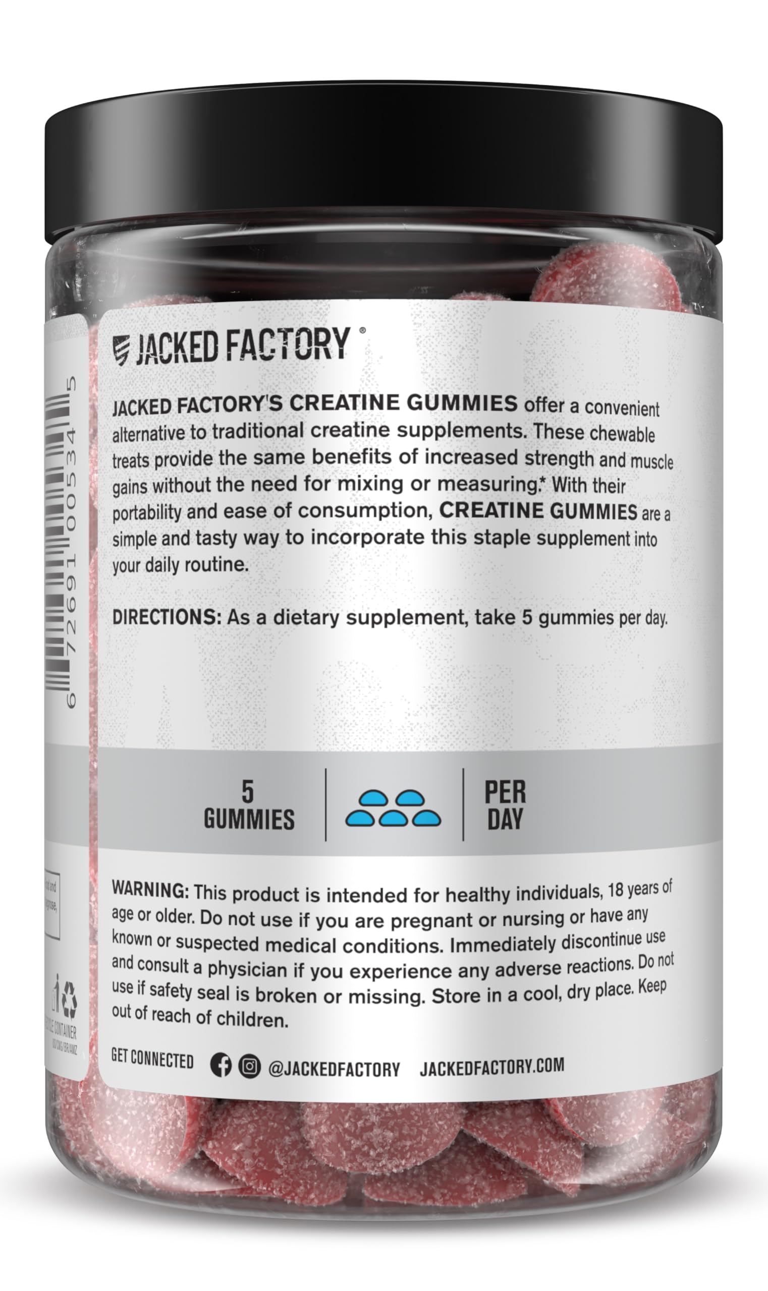 Jacked Factory Creatine Gummies 5g Daily Dose (1g per Gummy) - Creatine Gummy for Men and Women, Vegan-Friendly, Travel-Friendly, Third-Party Tested - 150 Gummies, Blue Raspberry Jacked Factory buy supplements canada