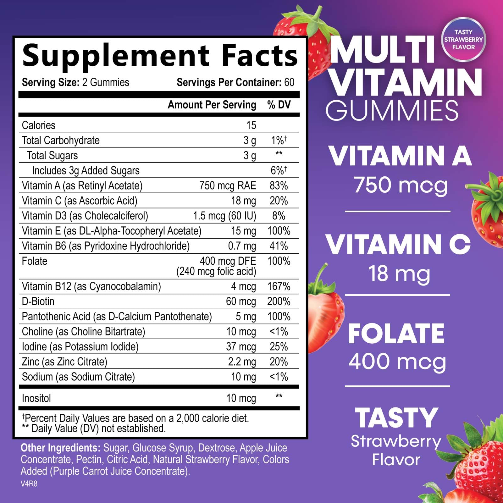 Multivitamin Gummies for Adults - Daily Adult Multivitamins Gummy with Vitamins A, C, D, B12 for Women & Men Nature's Nutrition buy supplements canada