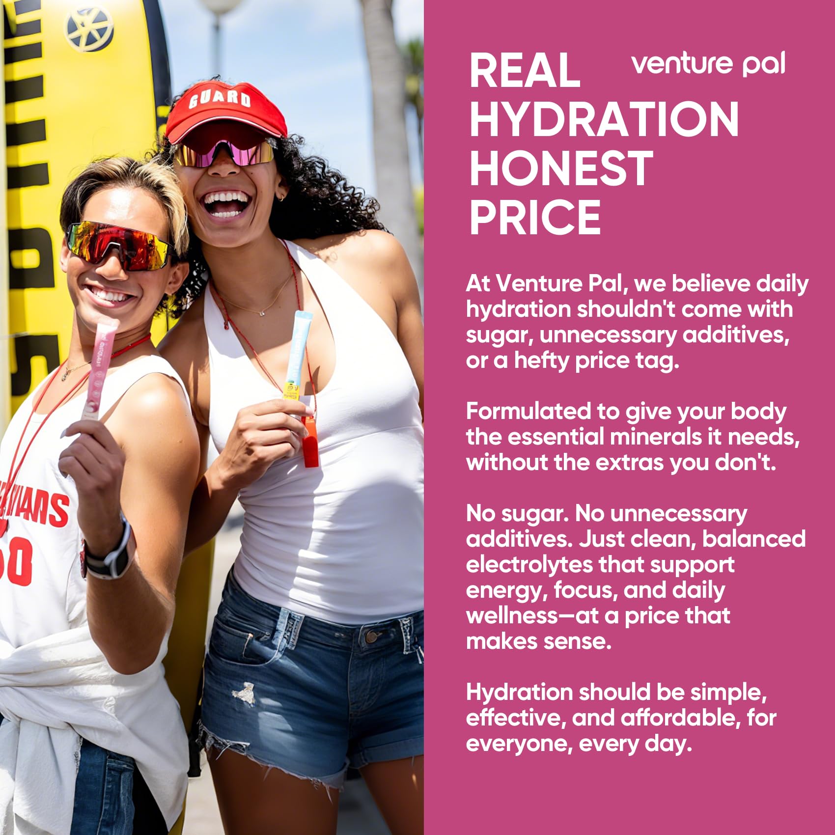 Venture Pal Sugar Free Electrolyte Powder Packets - Liquid Daily IV Hydration Packets | Electrolytes Drink Mix with 5 Vitamins & 7 Electrolytes | Keto Friendly | Non-GMO | Certified Vegan | 16 Sticks Venture Pal buy supplements canada