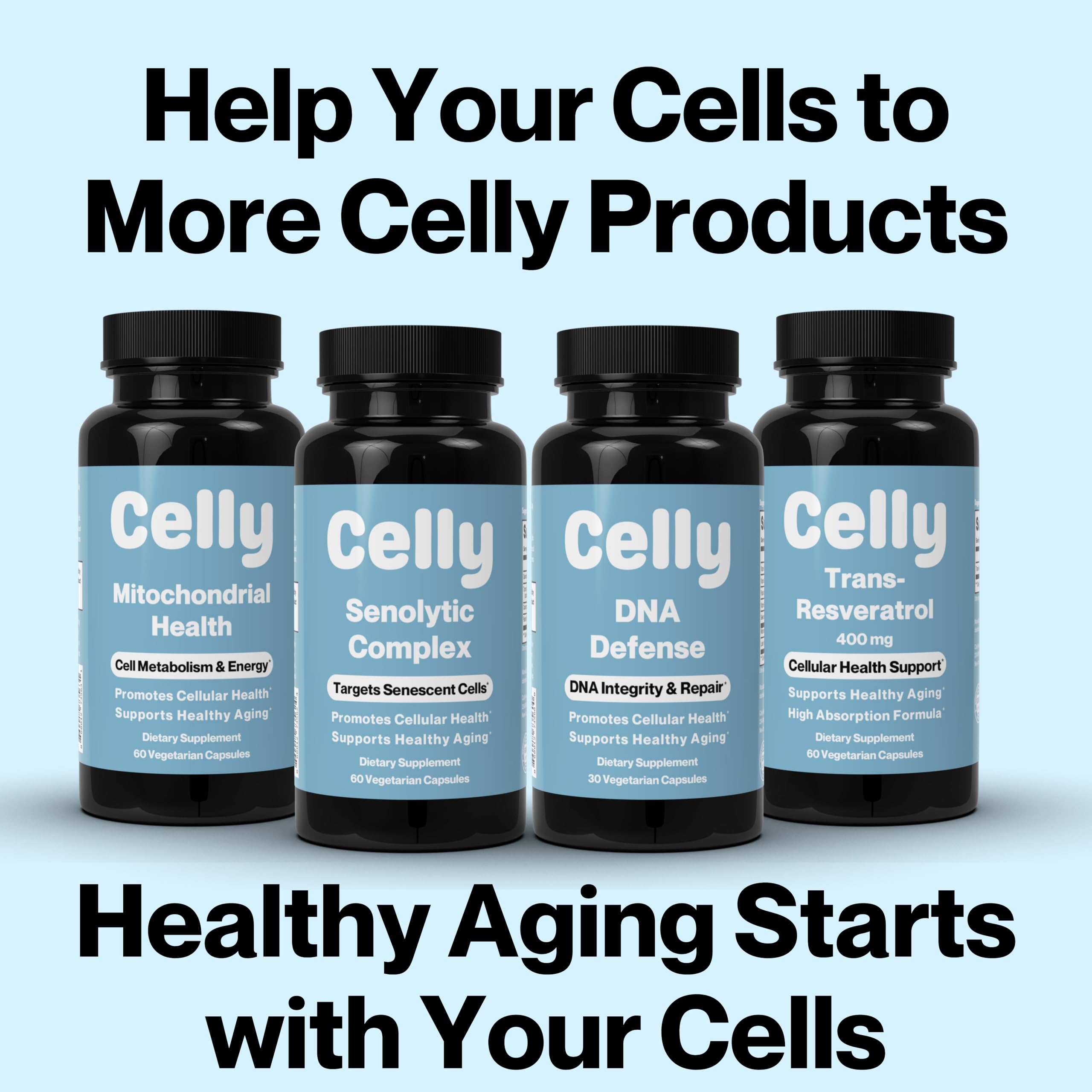 Celly NAD Booster | Longevity Supplement for Healthy Aging with NR (Nicotinamide Riboside) and Nicotinamide | Promotes Cell Function & Vitality | Non-GMO & 3rd Party Tested Celly buy supplements canada