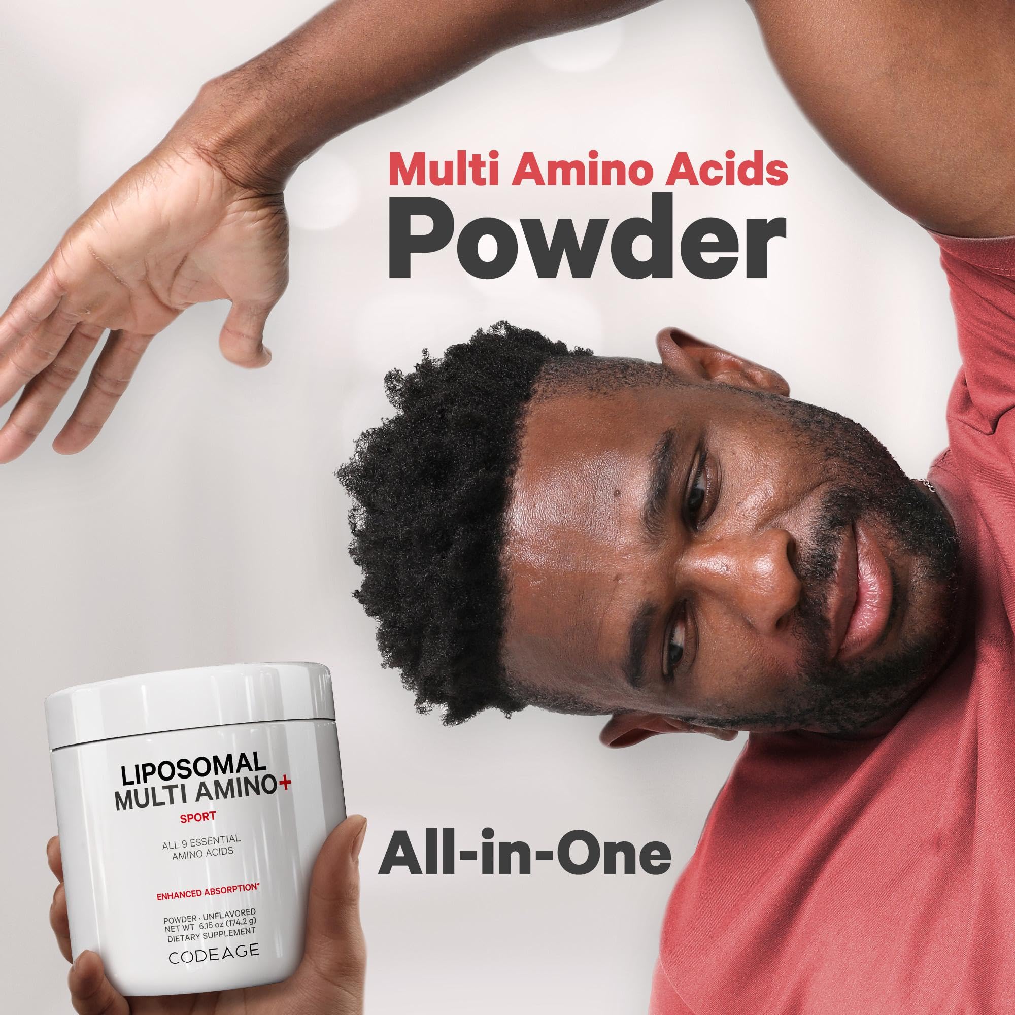 Codeage Liposomal Multi Amino Powder Supplement - BCAA & EAA Supplement All 9 Essential Amino Acids, Branched-Chain Amino Acid, Pre & Post Workout, Unflavored, Liposomal Delivery, Non-GMO, 6.15 oz Codeage buy supplements canada