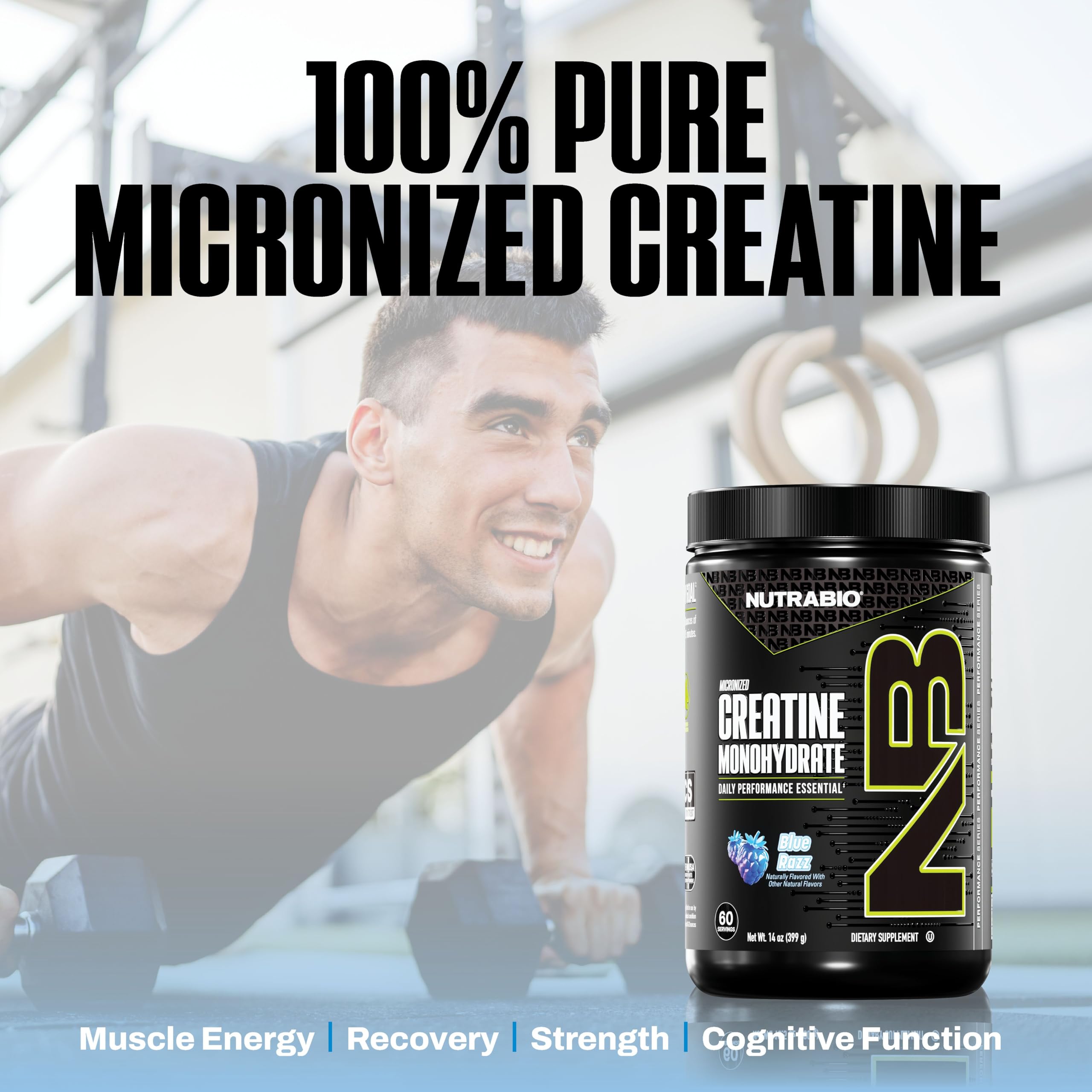 NutraBio Pure Micronized Creatine Monohydrate Powder Supplement, Blue Razz (300 g) - Supports Bulk Muscle Energy, Recovery, and Strength - HPLC Tested Creatine Powder Supplement for Men and Women NutraBio buy supplements canada