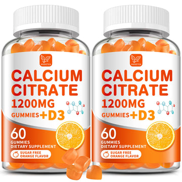 (2 Pack) Calcium Citrate 1200 mg with Vitamin D3 Gummies for Women & Men,Calcium Supplements for Bone & Teeth Support,High Absorption - Easy to Digest, Hudetex buy supplements canada