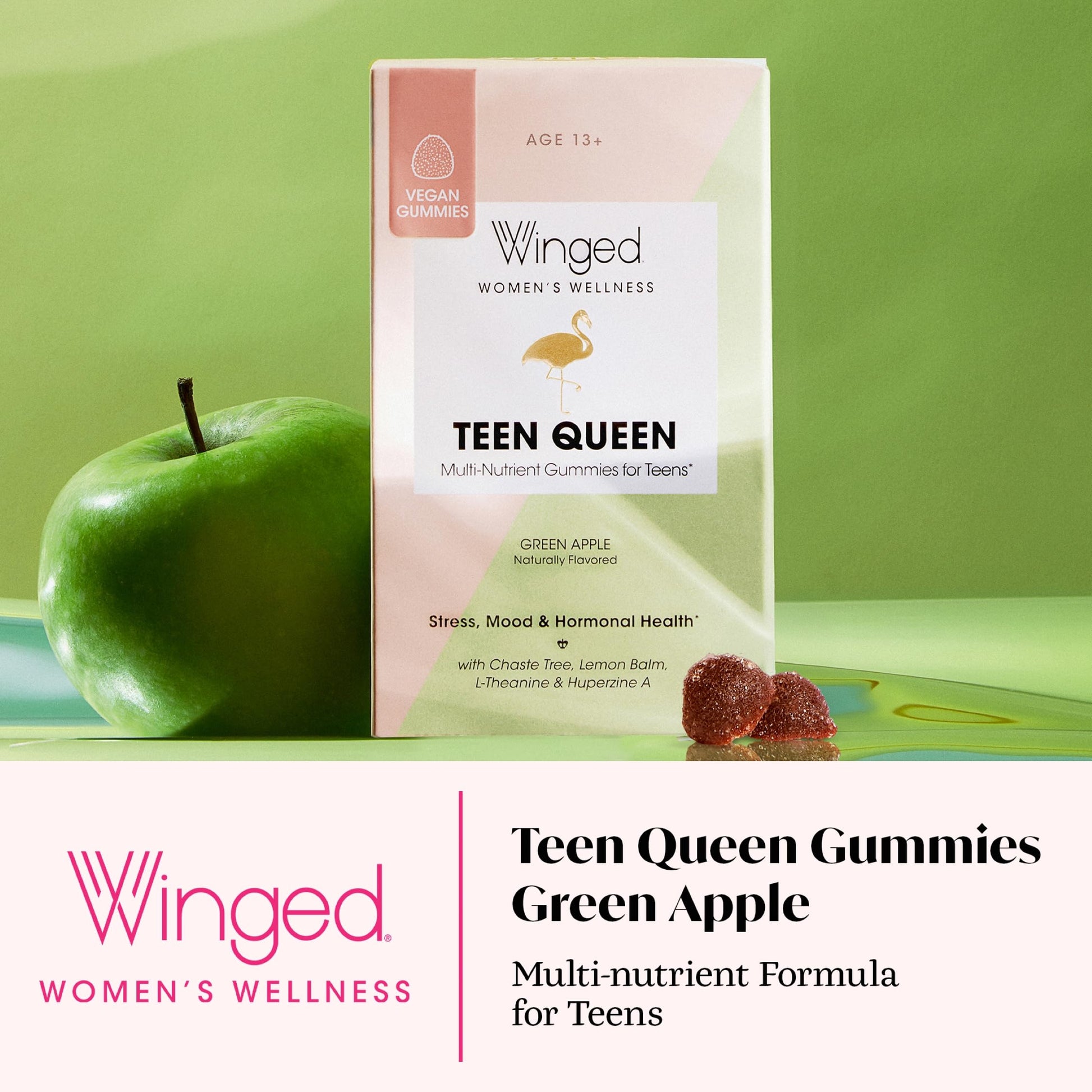 Winged Wellness Multivitamin Gummies for Teen Girls - Teen Vitamins for Mood & Hormonal Health - Vegan Gummy Supplement with Chaste Tree, Lemon Balm, L-Theanine, Probiotics & Biotin - 50 Gummies Winged Wellness buy supplements canada