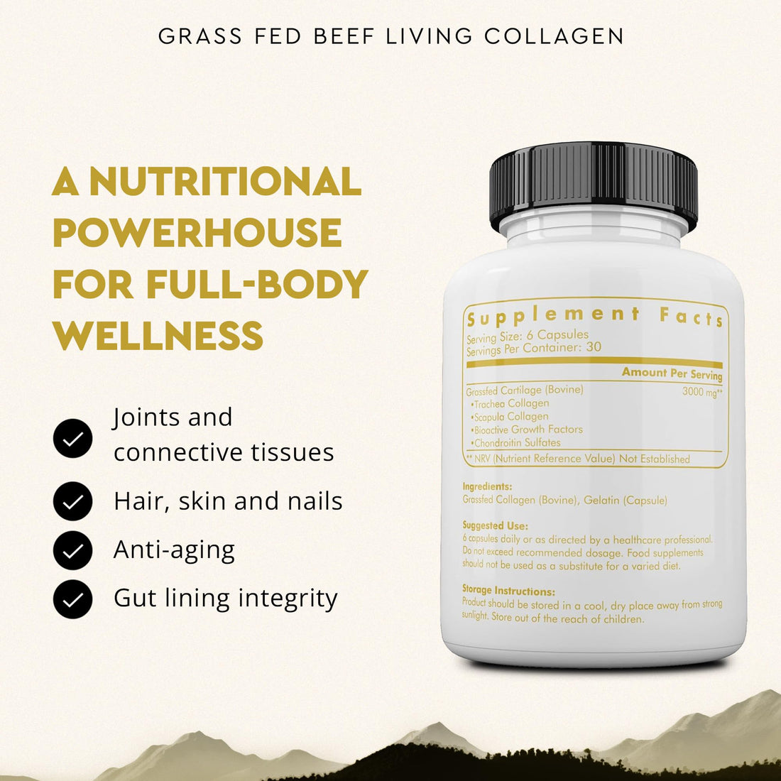Ancestral Supplements Grass Fed Beef Living Collagen Nutritional Powder Supplement, 3000mg, Promotes Healthier, Younger Looking Skin, Hair Ancestral Supplements buy supplements canada