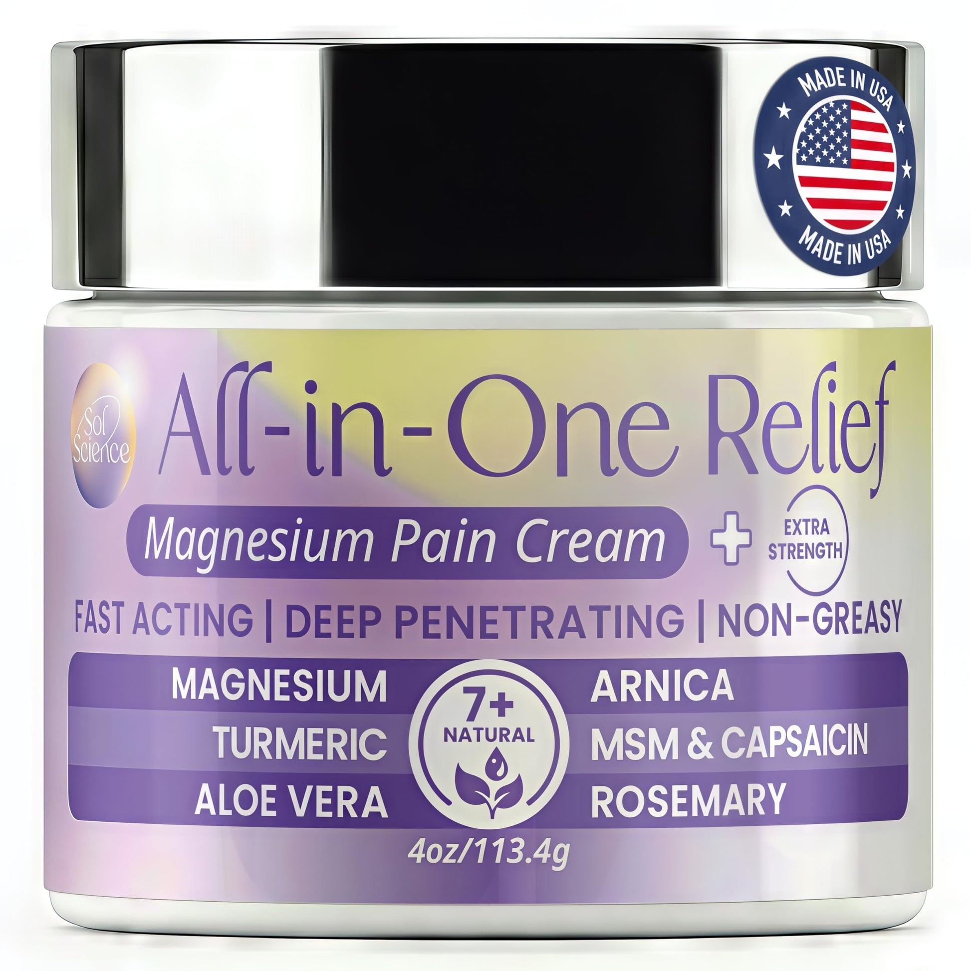 PURPLE CANYON All in One Magnesium Pain Cream – Natural Pain Relief Cream with Arnica, MSM & Capsaicin for Muscle & Joint Support – Fast-Absorbing, Non-Greasy Formula with Aloe Vera & Turmeric PURPLE CANYON buy supplements canada
