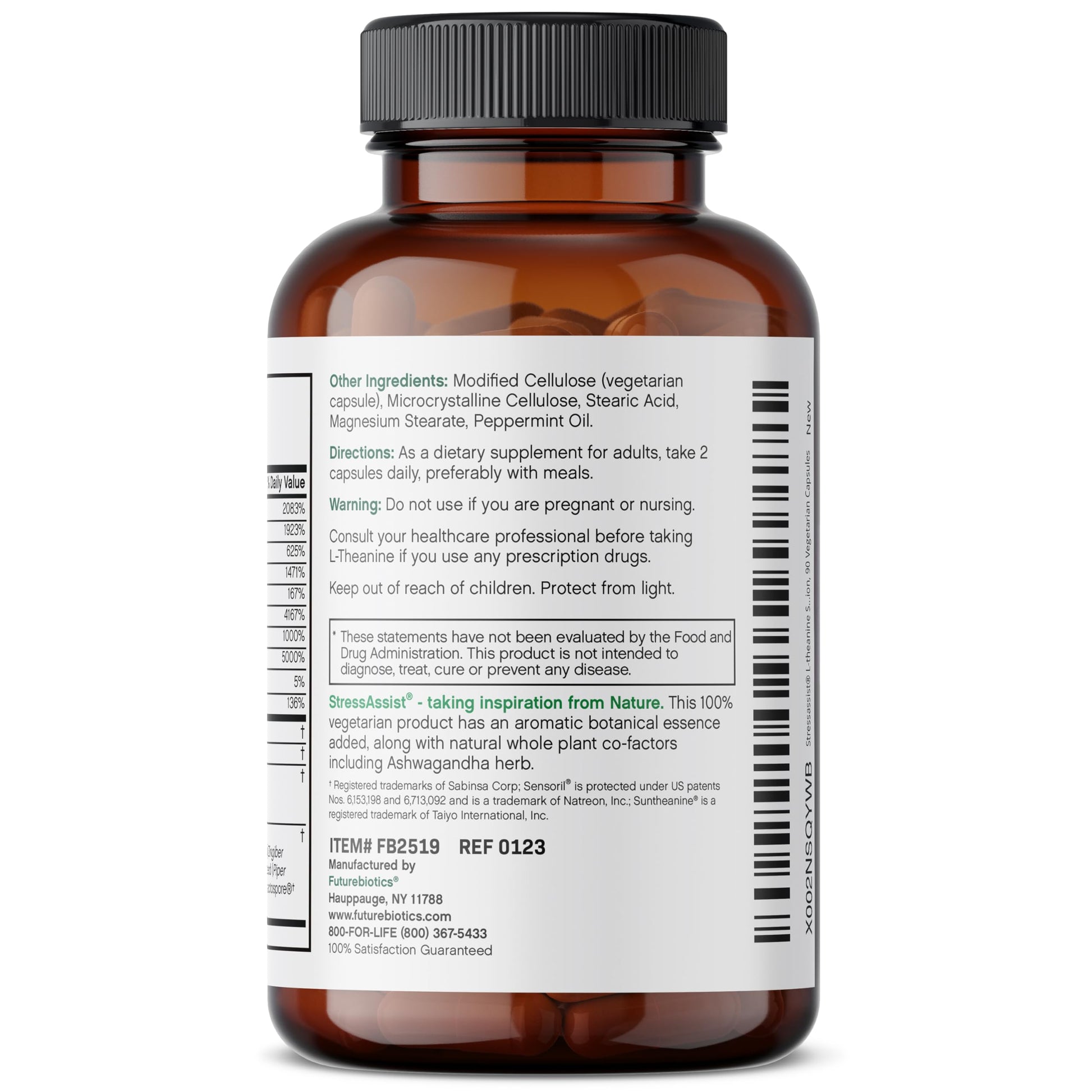 Futurebiotics Stressassist L-theanine Ashwagandha and Rhodiola Rosea Stress Complex - Natural Nutritional Stress Function, 90 Vegetarian Capsules Futurebiotics buy supplements canada