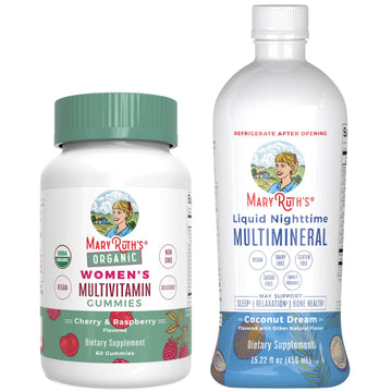 MaryRuth's Multivitamin Gummies for Women (Strawberry) & Liquid Nighttime Multimineral (Pineapple) | Clean Label Project Verified | MARYRUTH'S buy supplements canada