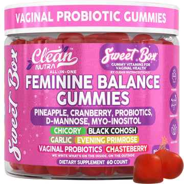 Clean Nutra Feminine Balance Gummies for Women Pineapple VaginalProbiotics pH Balance Cranberry D Mannose Supplement Inositol Black Cohosh Evening Primrose Garlic Vitex GLA Prebiotics Folate 60ct Clean Nutraceuticals buy supplements canada