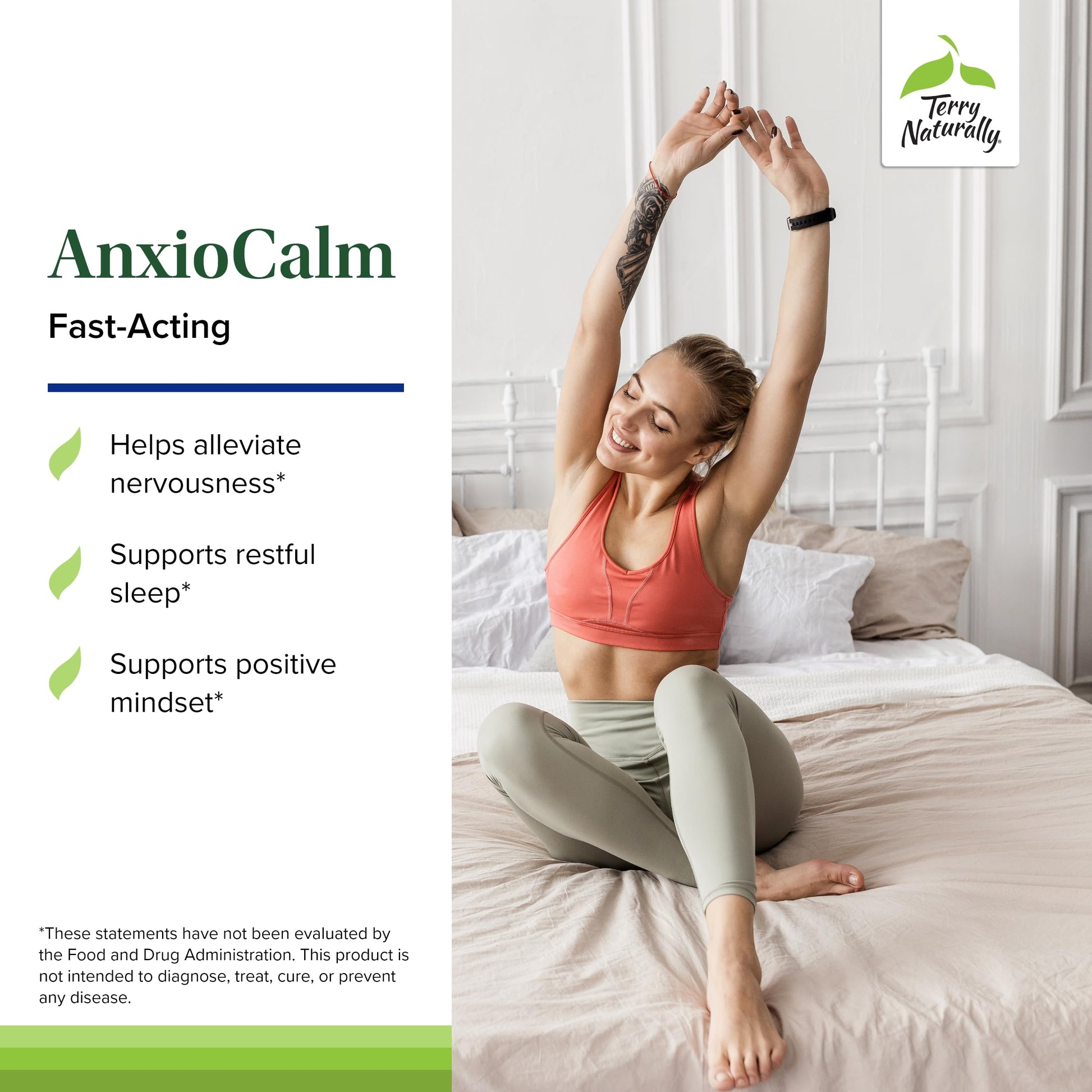 Terry Naturally AnxioCalm - Calming Support Supplement - Supports Against Occasional Tension & Aids Calm Feelings with Narrow-Leaved Coneflower - Non-Drowsy Supplement - 75 Tablets Terry Naturally buy supplements canada