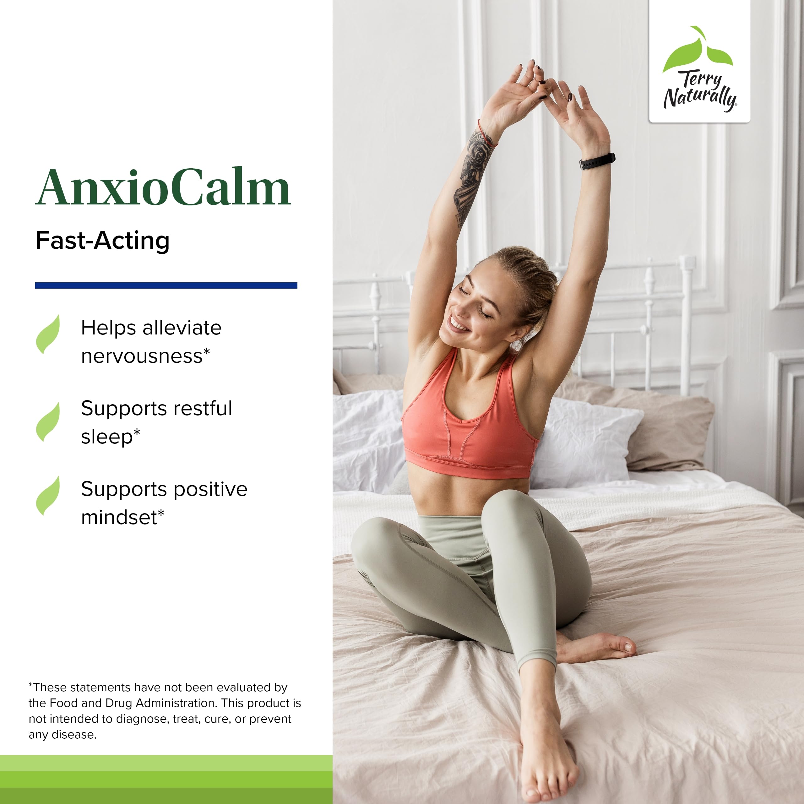 Terry Naturally AnxioCalm - Calming Support Supplement - Supports Against Occasional Tension & Aids Calm Feelings with Narrow-Leaved Coneflower - Non-Drowsy Supplement - 75 Tablets Terry Naturally buy supplements canada