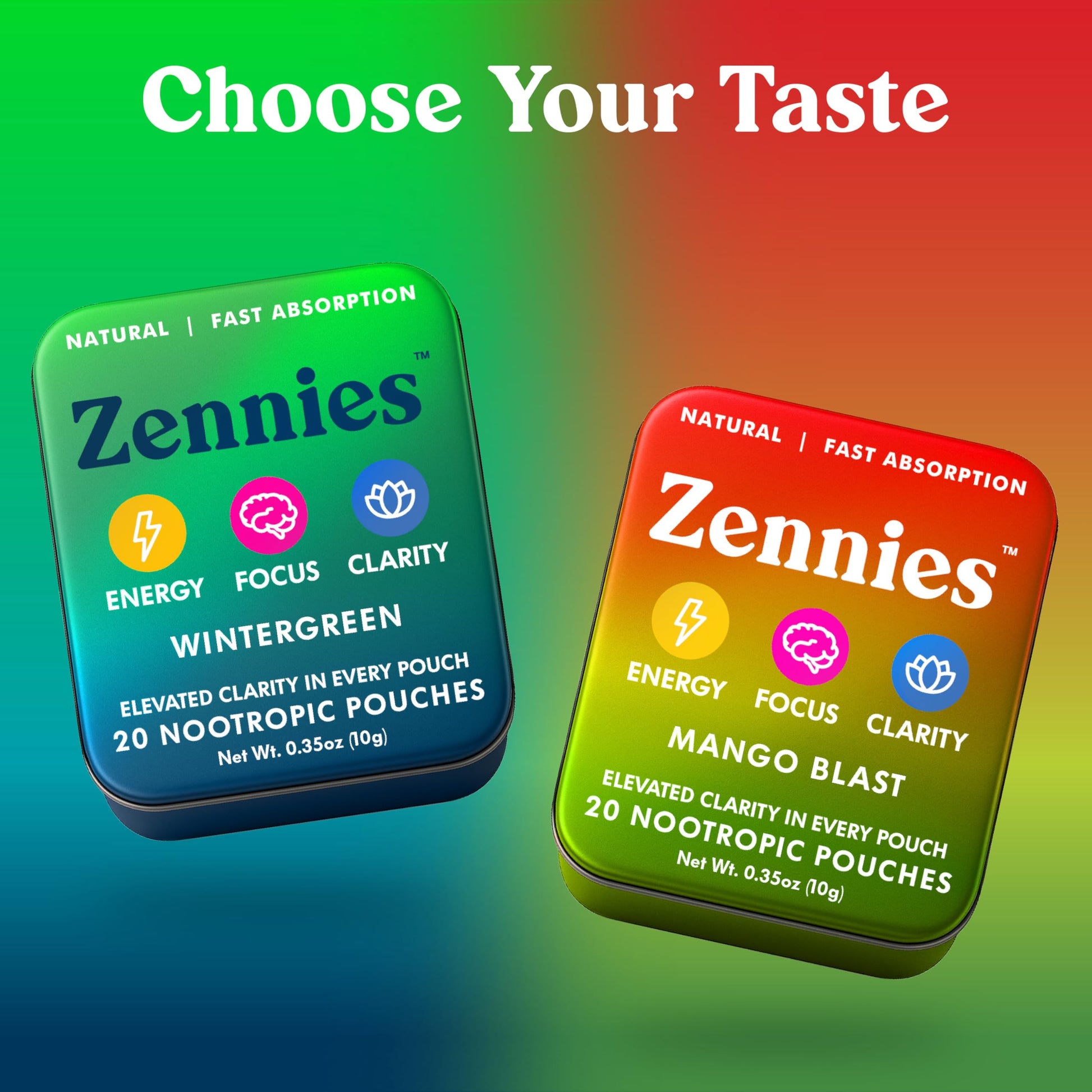 Zennies Caffeine Nootropic Pouches with Alpha GPC, L-Tyrosine & L-Theanine, Lion's Mane, Cordyceps, Reishi - Nicotine Free, No Sugar or Artificial Sweeteners Nootropic Energy Pouches, Wintergreen 1 PK Parrox buy supplements canada